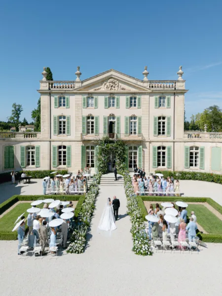 French chateau wedding in pastel colours, led by luxury wedding celebrant Nat Raybould