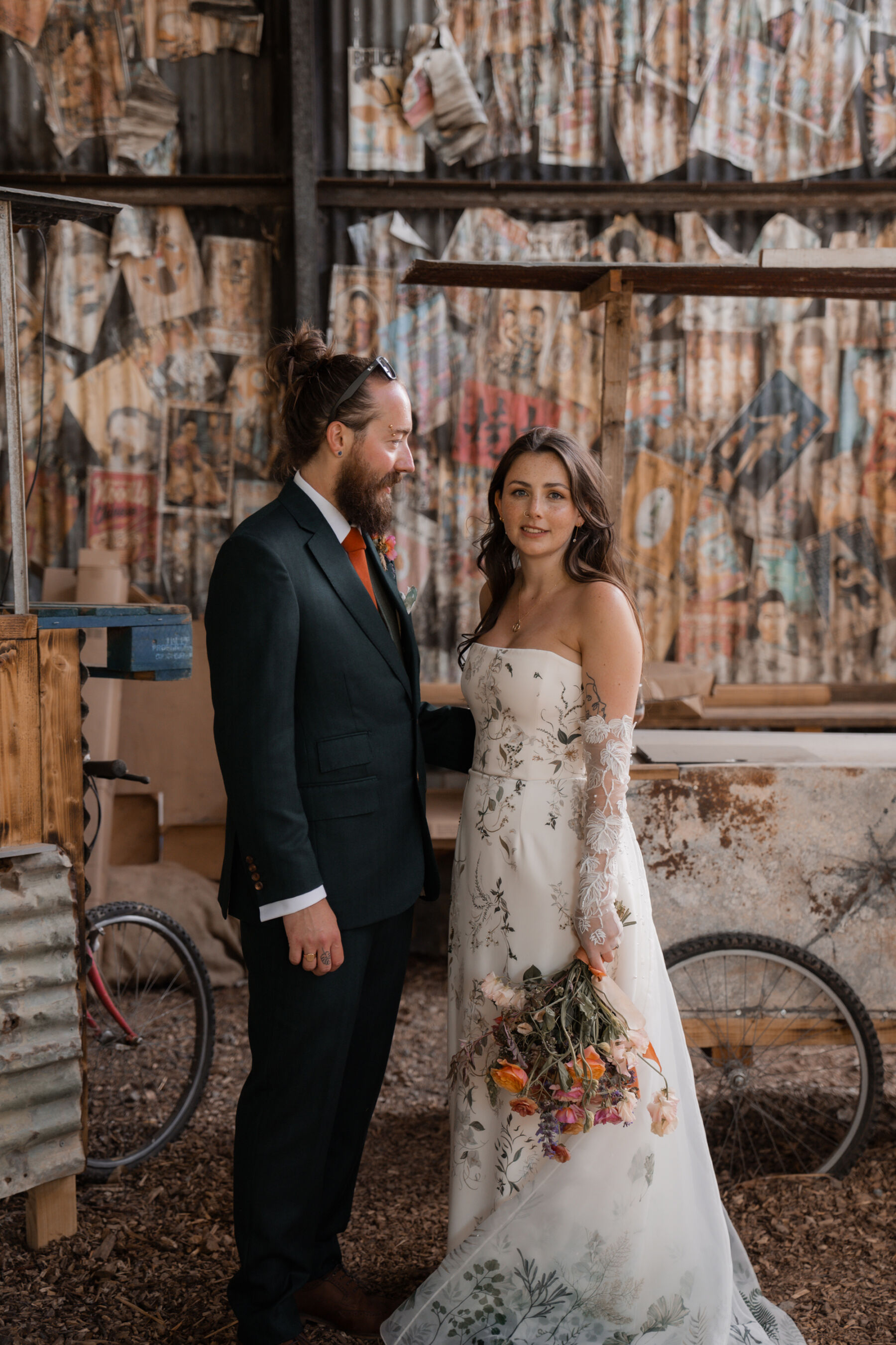 Bride wearing a Hermione de Paula wedding 