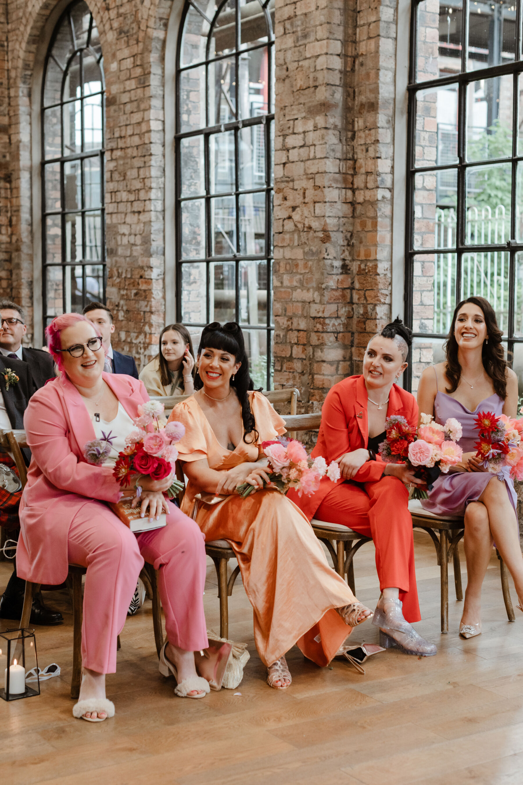 Modern Pink & Red Wedding Flowers for Loraine's Colourful National Mining Museum Wedding in Karen Willis Holmes & Eliza Jane Howell 27 139 Wedding National Mining Museum Scotland