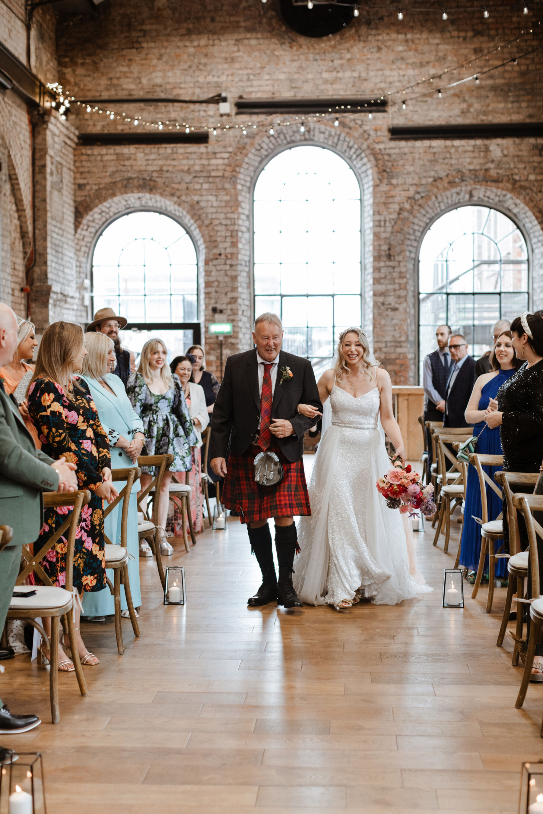 Modern Pink & Red Wedding Flowers for Loraine's Colourful National Mining Museum Wedding in Karen Willis Holmes & Eliza Jane Howell 26 157 Wedding National Mining Museum Scotland