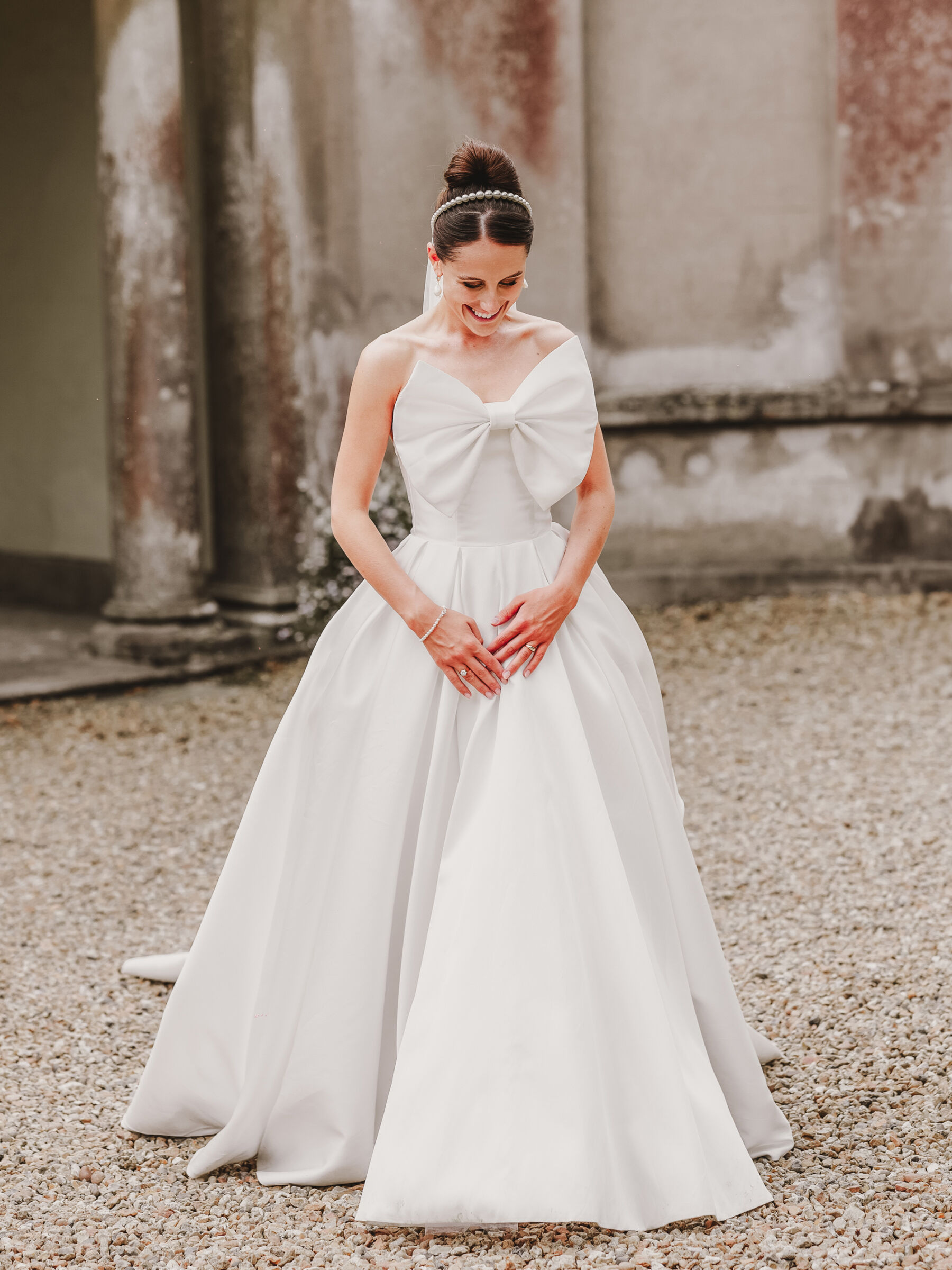 A Huge Bow, Mini Dress & Feathers & Lots of Effortless Glamour & Fun for Ellie & Fred's Country House Wedding at Pennard House in Somerset 40 174 Pennard House Wedding Kate Edmondson Bridal dress