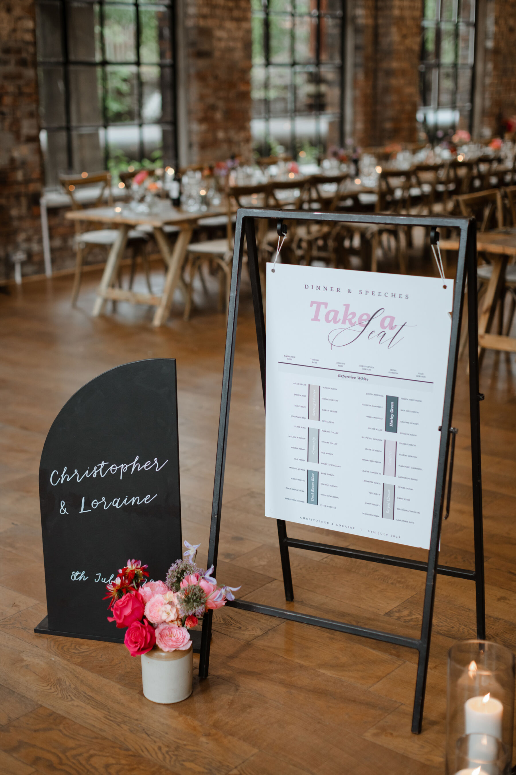 Modern Pink & Red Wedding Flowers for Loraine's Colourful National Mining Museum Wedding in Karen Willis Holmes & Eliza Jane Howell 50 52 Wedding National Mining Museum Scotland