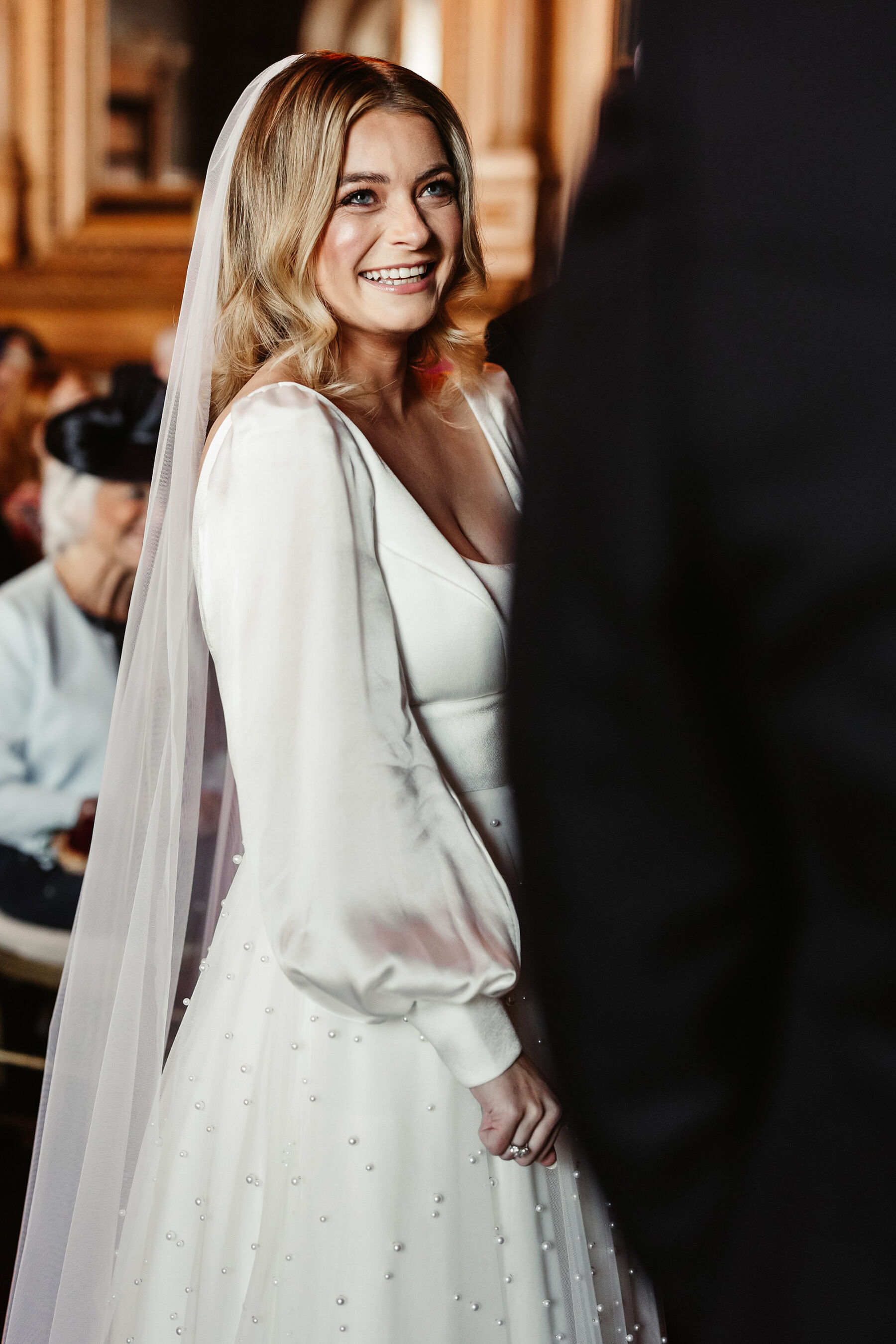 Emma Wore Sassi Holford for her Elegant Autumn Wedding at Barnbougle Castle in Scotland 29 69 Barnbougle Castle wedding Sassi Holford Bride