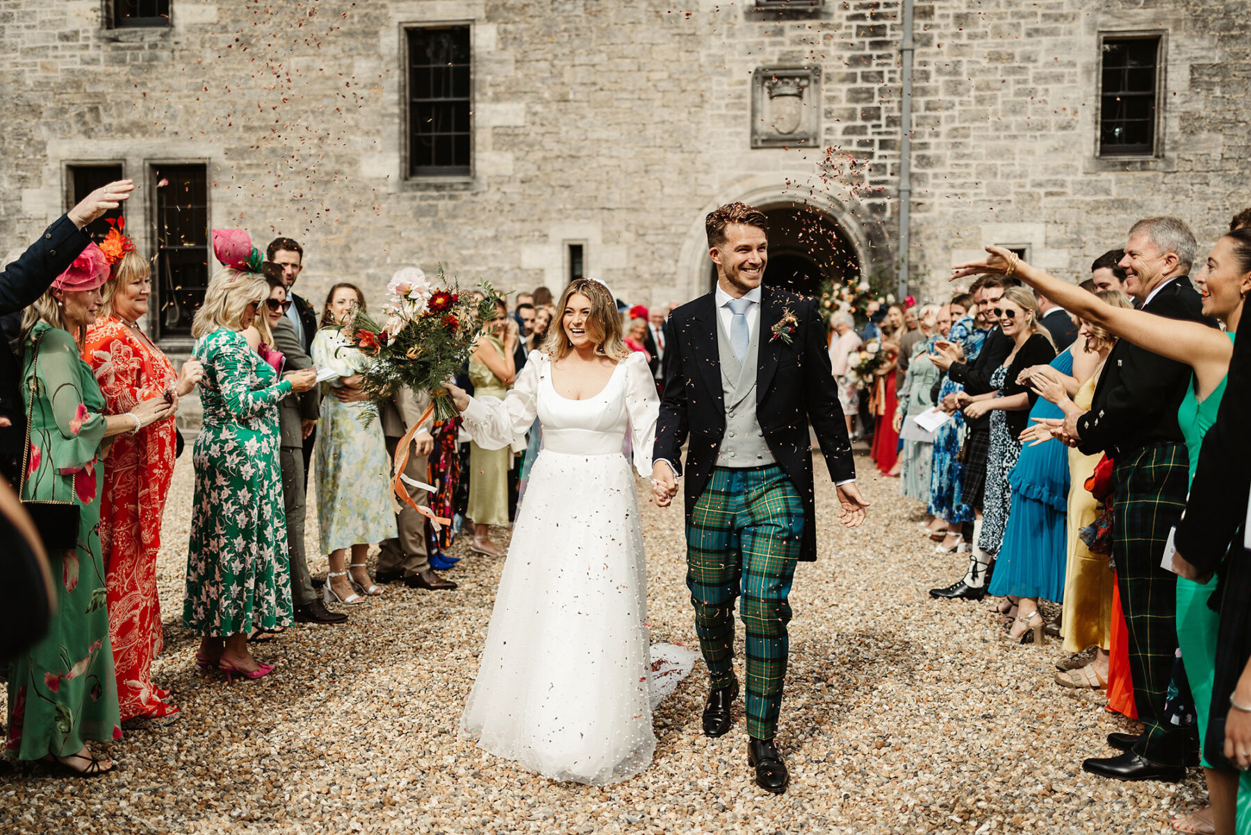 Emma Wore Sassi Holford for her Elegant Autumn Wedding at Barnbougle Castle in Scotland 33 80 Barnbougle Castle wedding Sassi Holford Bride