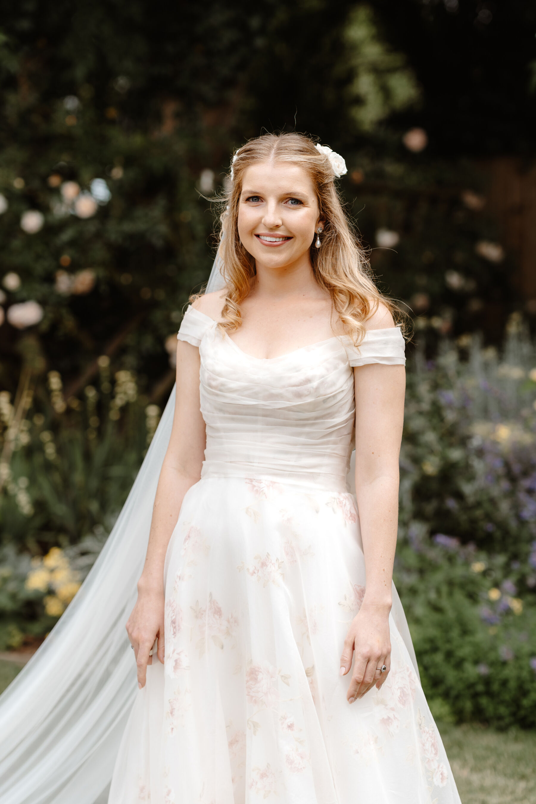 Kirsty, in a Floral Bridal Gown by Josephine Scott London For Her Flower-Filled Marquee Wedding at The Hoo in Rural Hertfordshire 16 Kirsty Jack 1Preparations 73