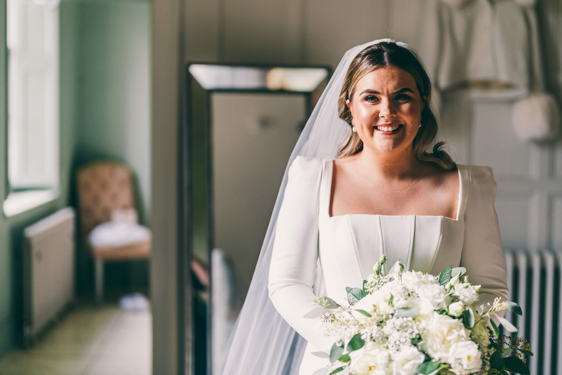 Jenny in Suzanne Neville for her Elegant Autumn Wedding at Elmore Court 11 45 Elmore Court Wedding