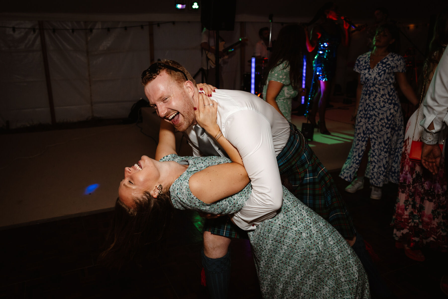Kirsty, in a Floral Bridal Gown by Josephine Scott London For Her Flower-Filled Marquee Wedding at The Hoo in Rural Hertfordshire 65 5 Wedding Party Dancefloor