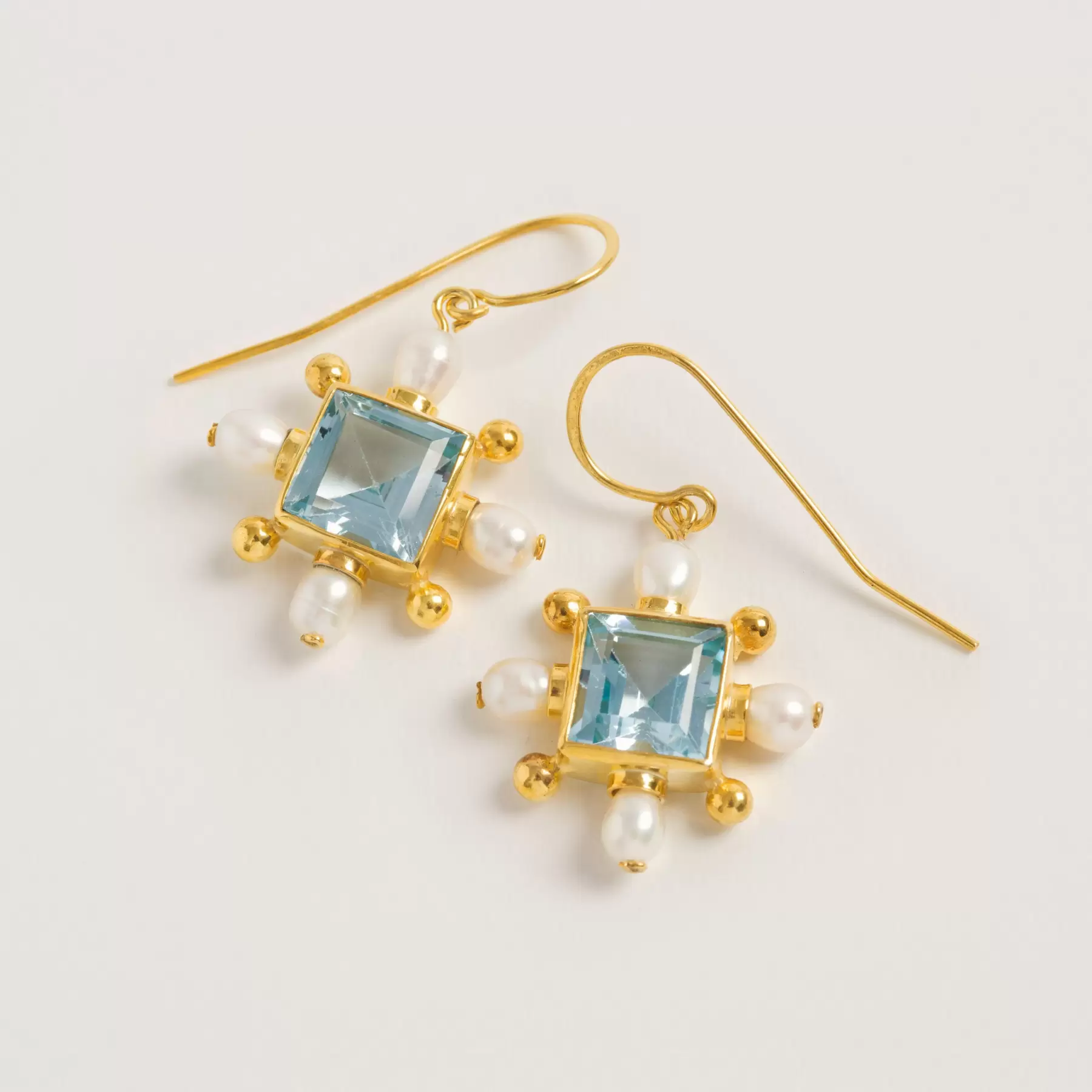 Blue Topaz Earrings Freya Rose London