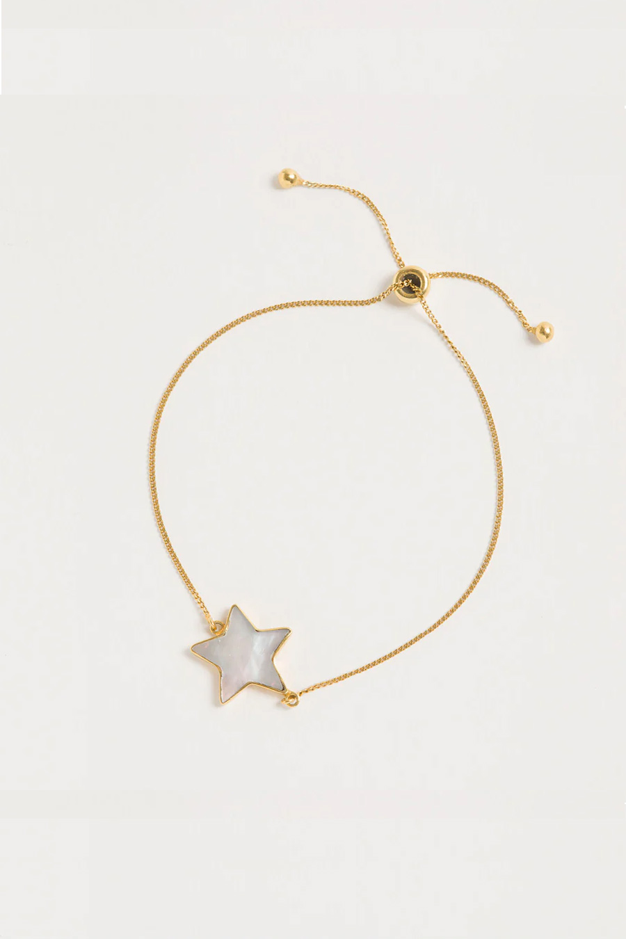 Mother of Pearl Star Gold Adjustable Bracelet