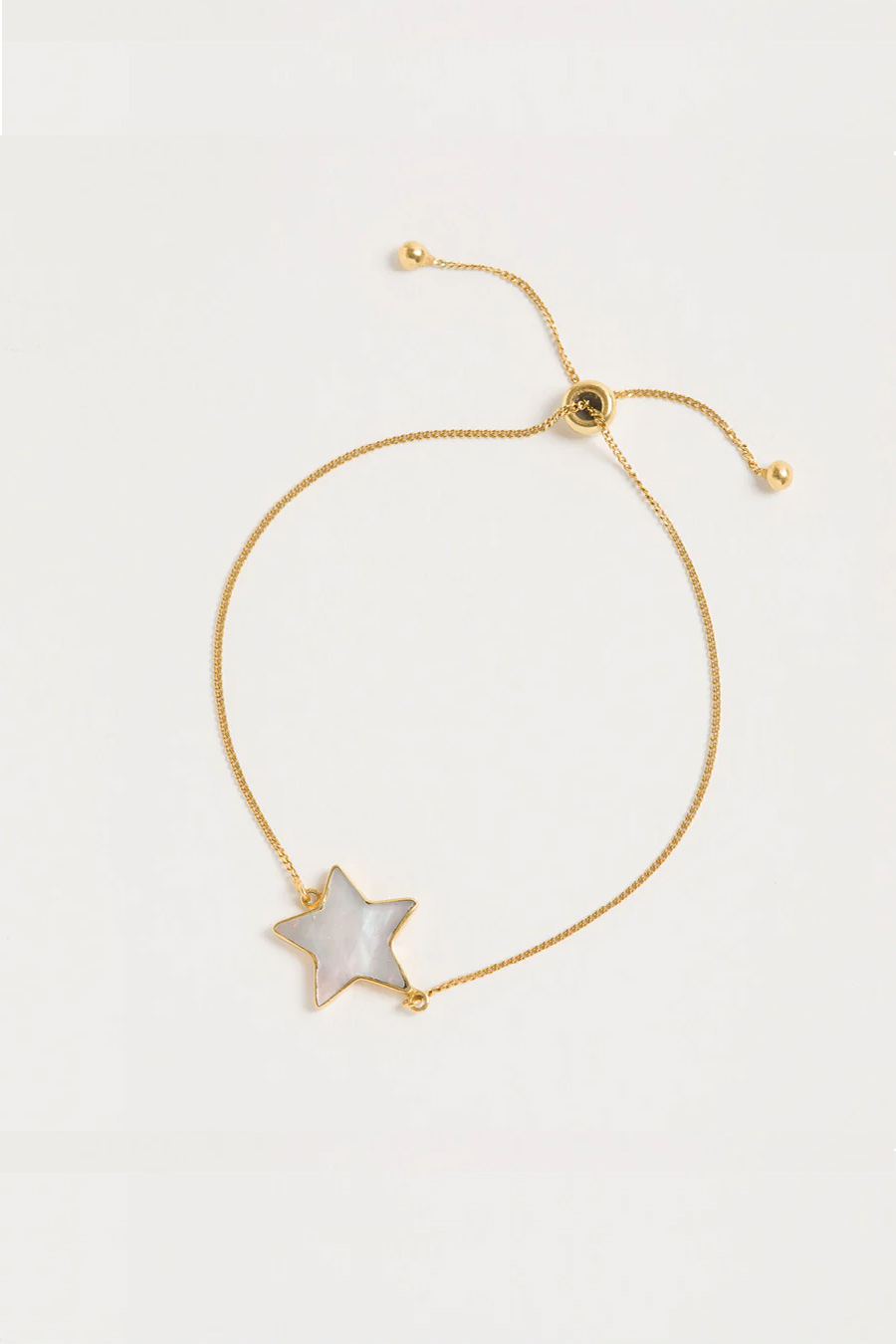 Mother of Pearl Gold Star Adjustable Bracelet