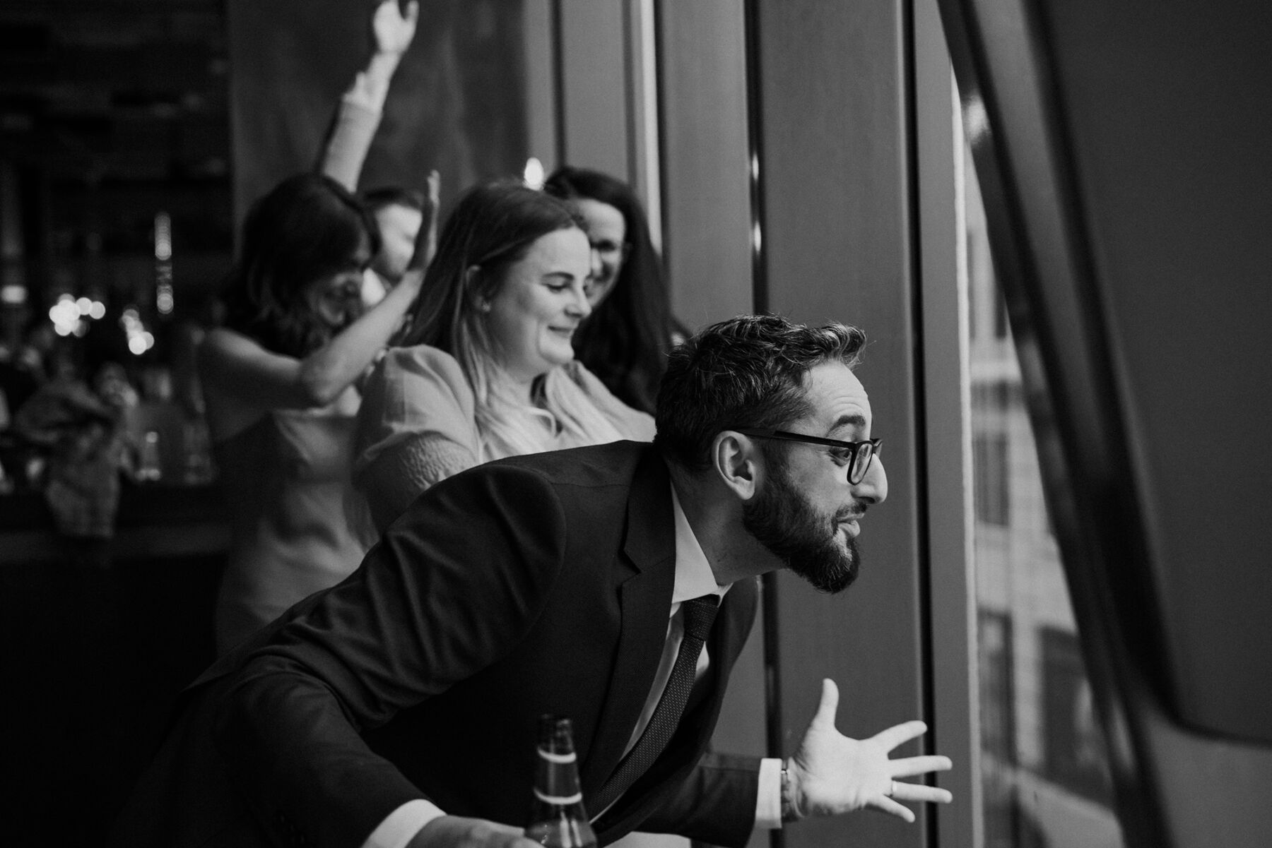 Emily in Eva Lendel for her Classy, Modern, City Wedding at Bread Street Kitchen in London 30 11 Eva Lendell wedding dress Georgina Harrison Photography