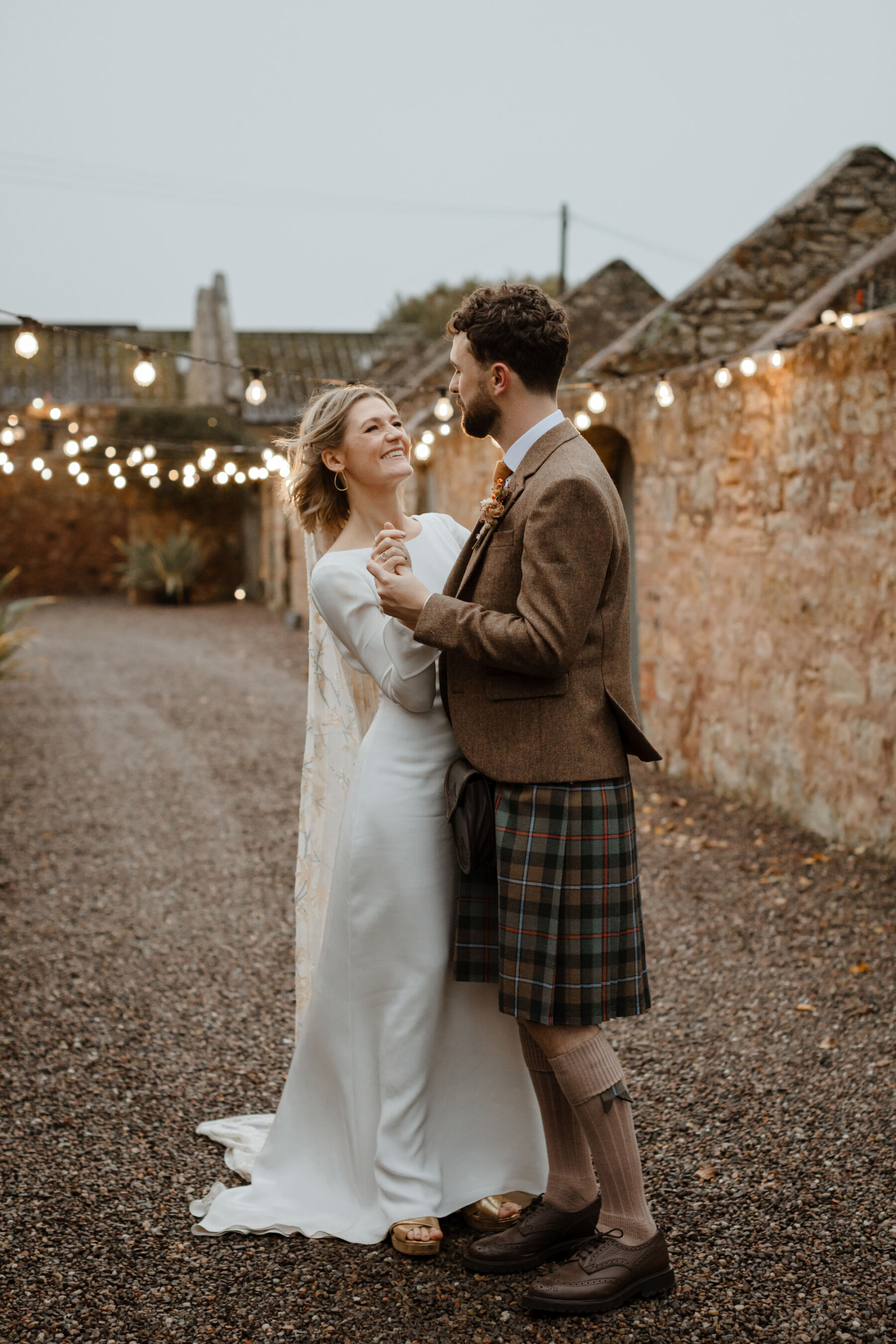 164 Indiebride London wedding dress Cow Shed Crail Caro Weiss Photography