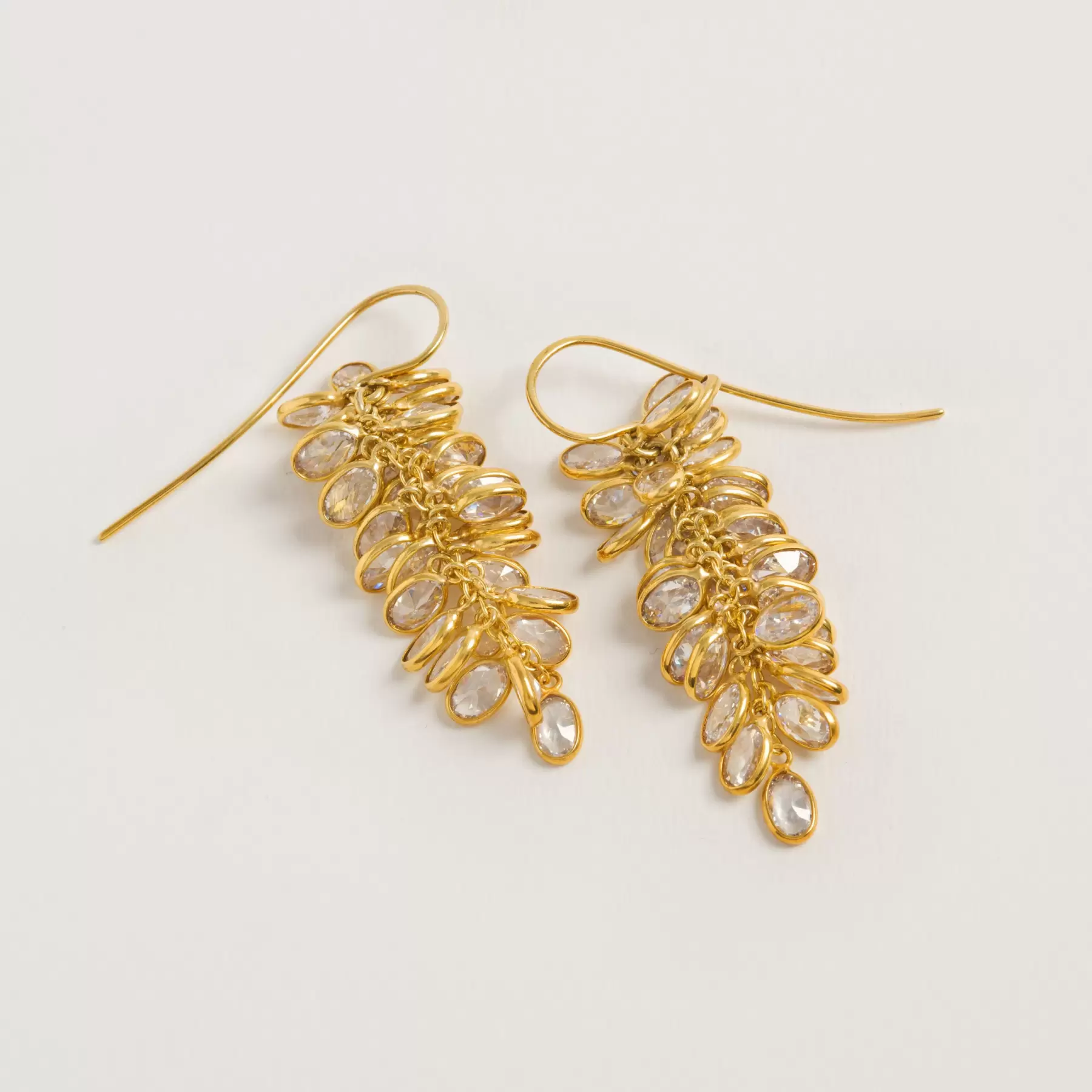 22 Ct Gold Midi Crystal Drops Earrings