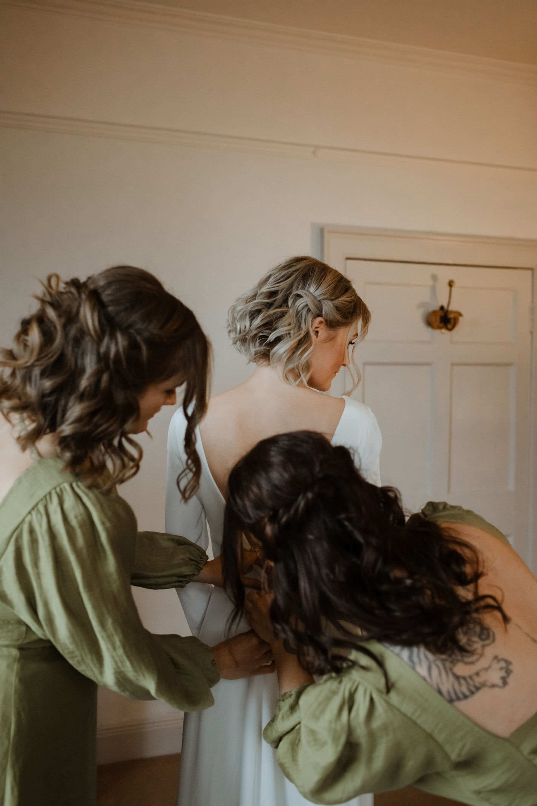Nicola, Wearing Indiebride London, For Her Charming Rustic & Rural Autumn Wedding at The Cow Shed in Crail 10 27 Indiebride London wedding dress Cow Shed Crail Caro Weiss Photography