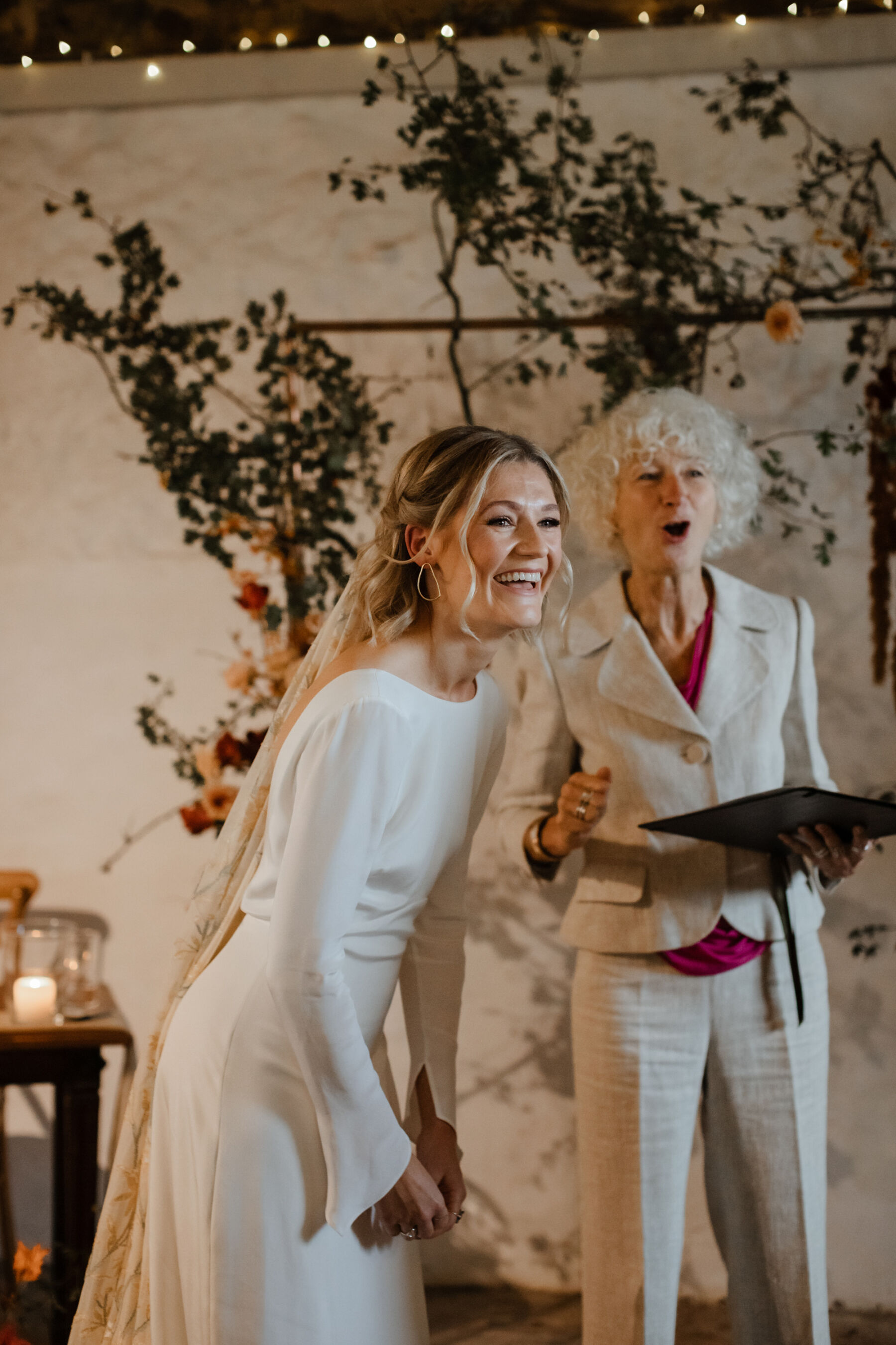 Nicola, Wearing Indiebride London, For Her Charming Rustic & Rural Autumn Wedding at The Cow Shed in Crail 29 43 Indiebride London wedding dress Cow Shed Crail Caro Weiss Photography