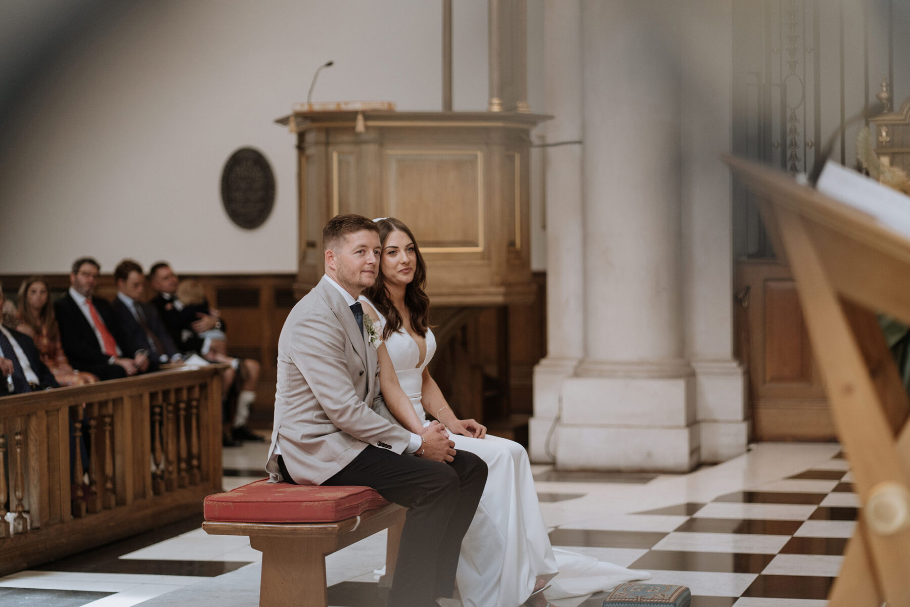 Emily in Eva Lendel for her Classy, Modern, City Wedding at Bread Street Kitchen in London 20 98 Eva Lendell wedding dress Georgina Harrison Photography