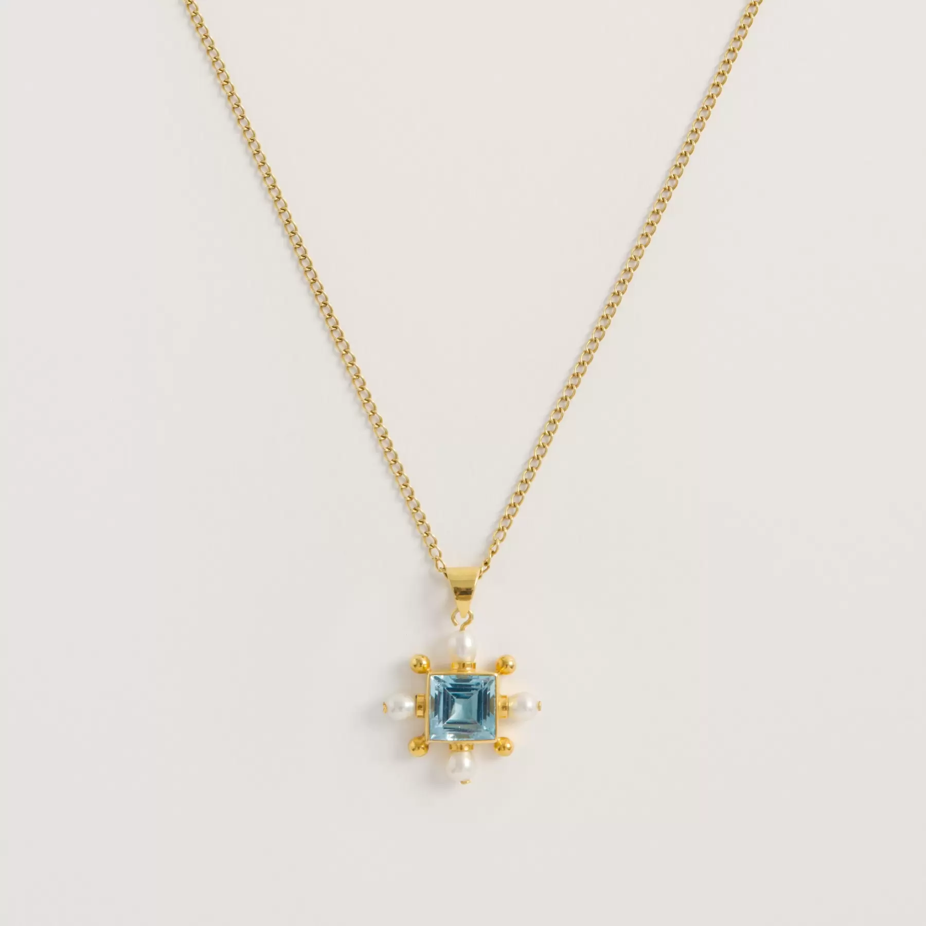 Blue Topaz Cross Necklace