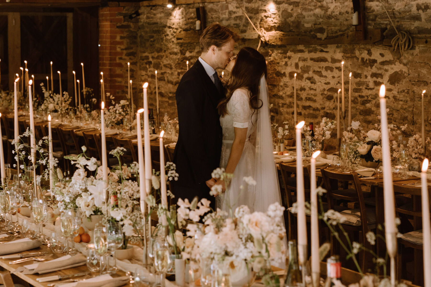 Candlelit and romantic wedding at Dewsall Court, country house wedding venue in Herefordshire