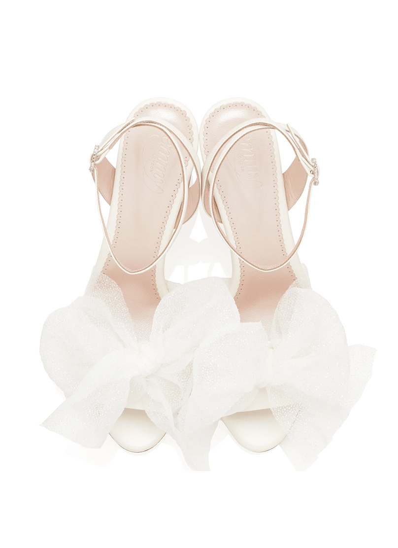 Emmy London Faye Ivory Sparkle Block Heel Wedding Shoes