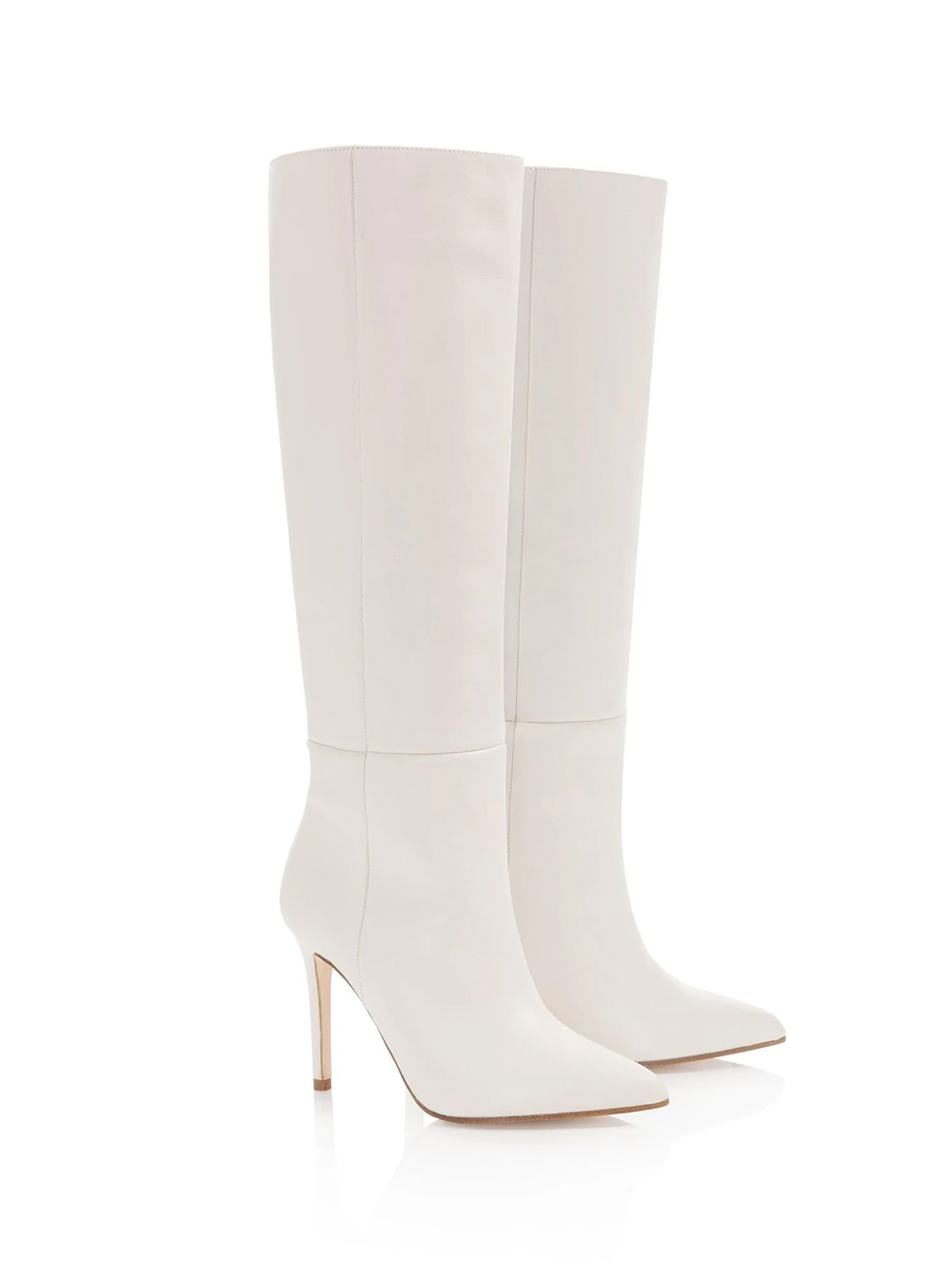 Jade Freya Rose Knee Length Stiletto White Winter Boot for Brides