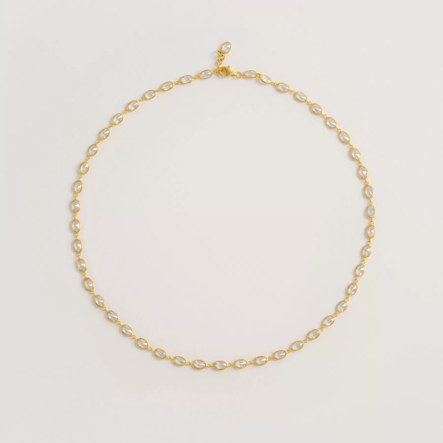 Oval Crystal Framed Necklace