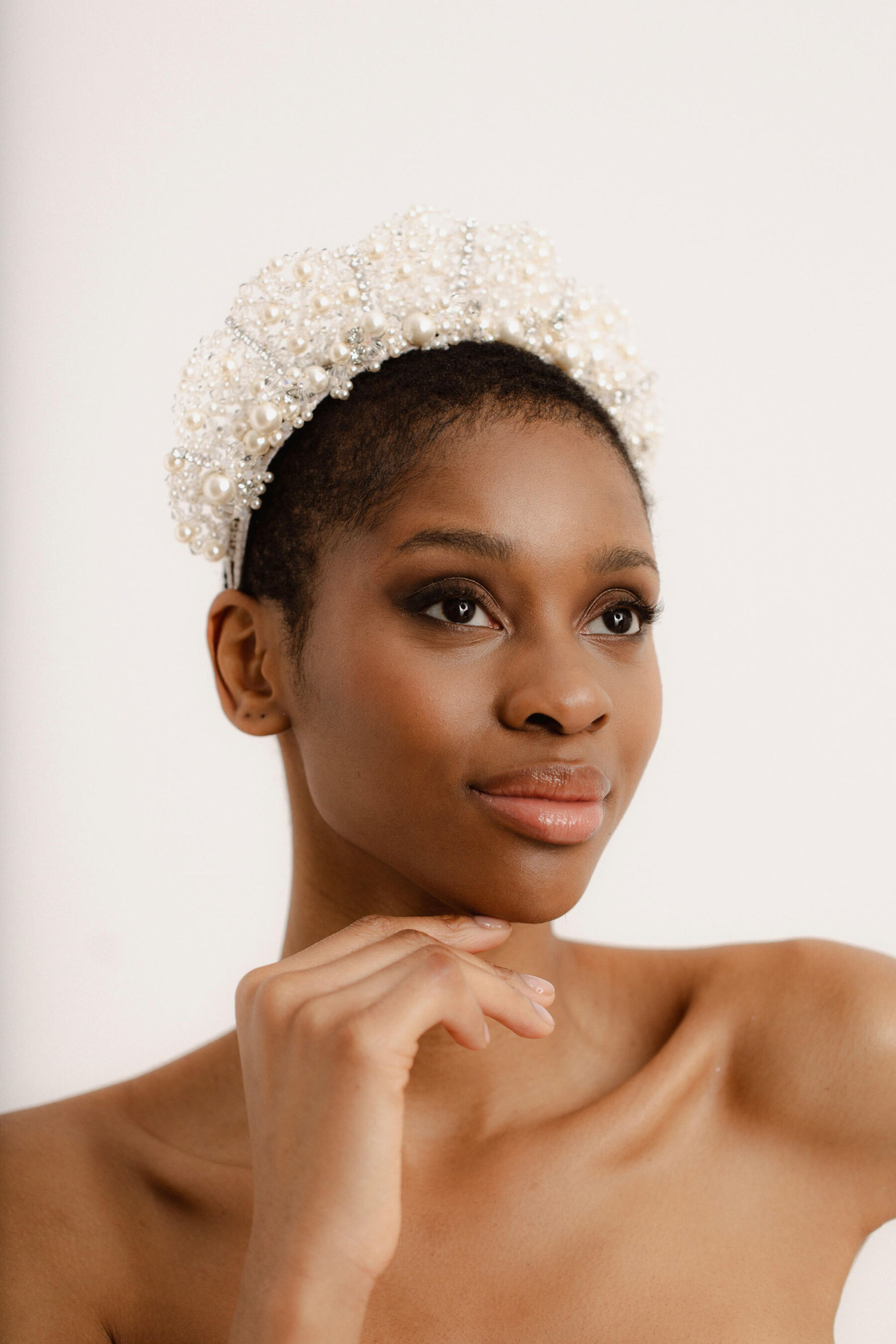 Patience pearl bridal crown by Camille