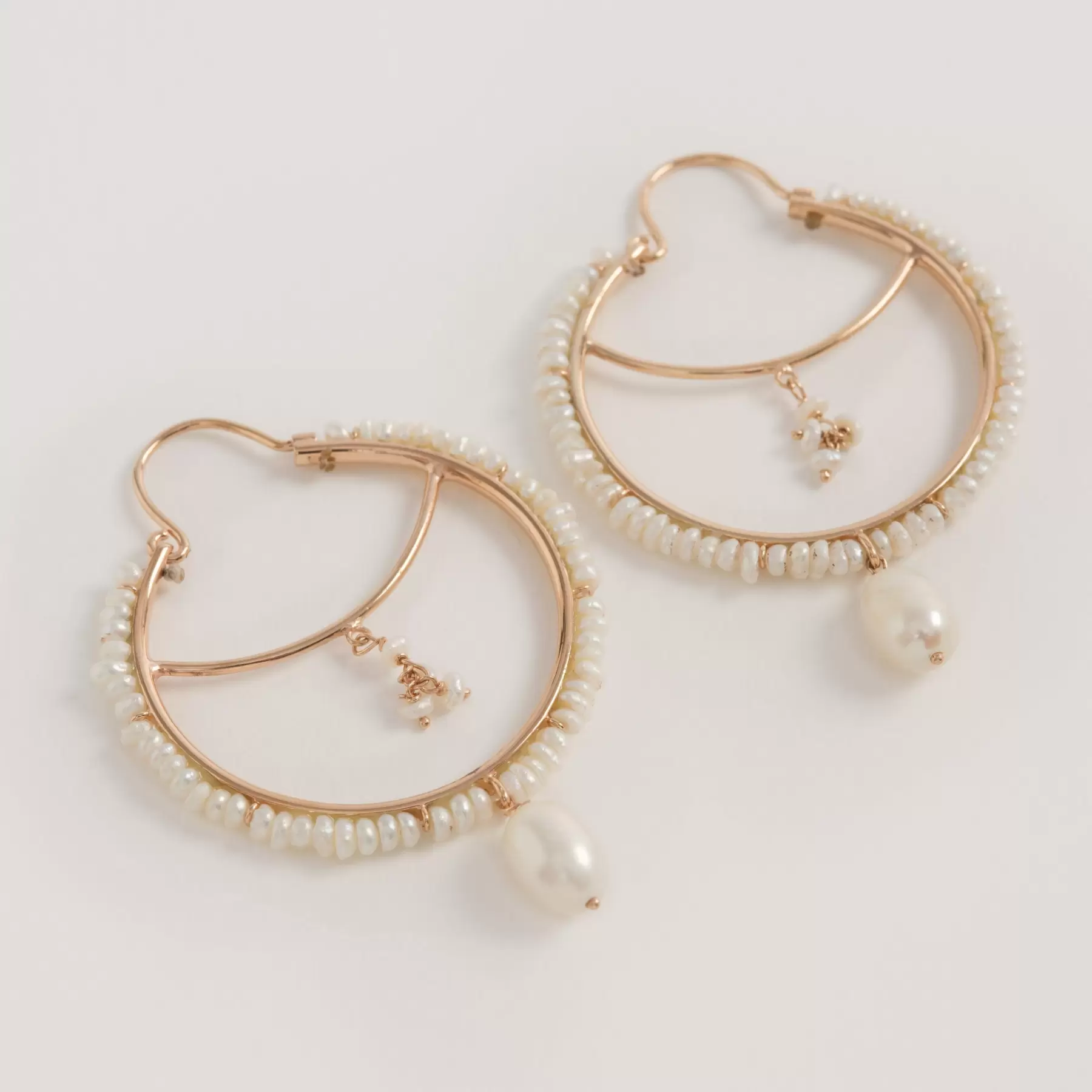 Pearly Drop Hoops