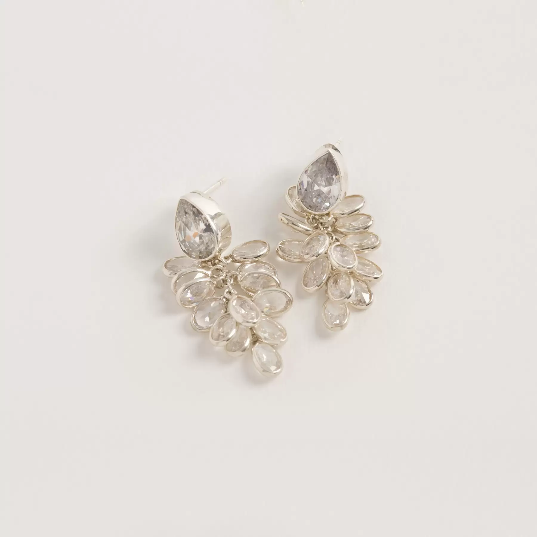 Petite Silver Crystal Drops Earrings