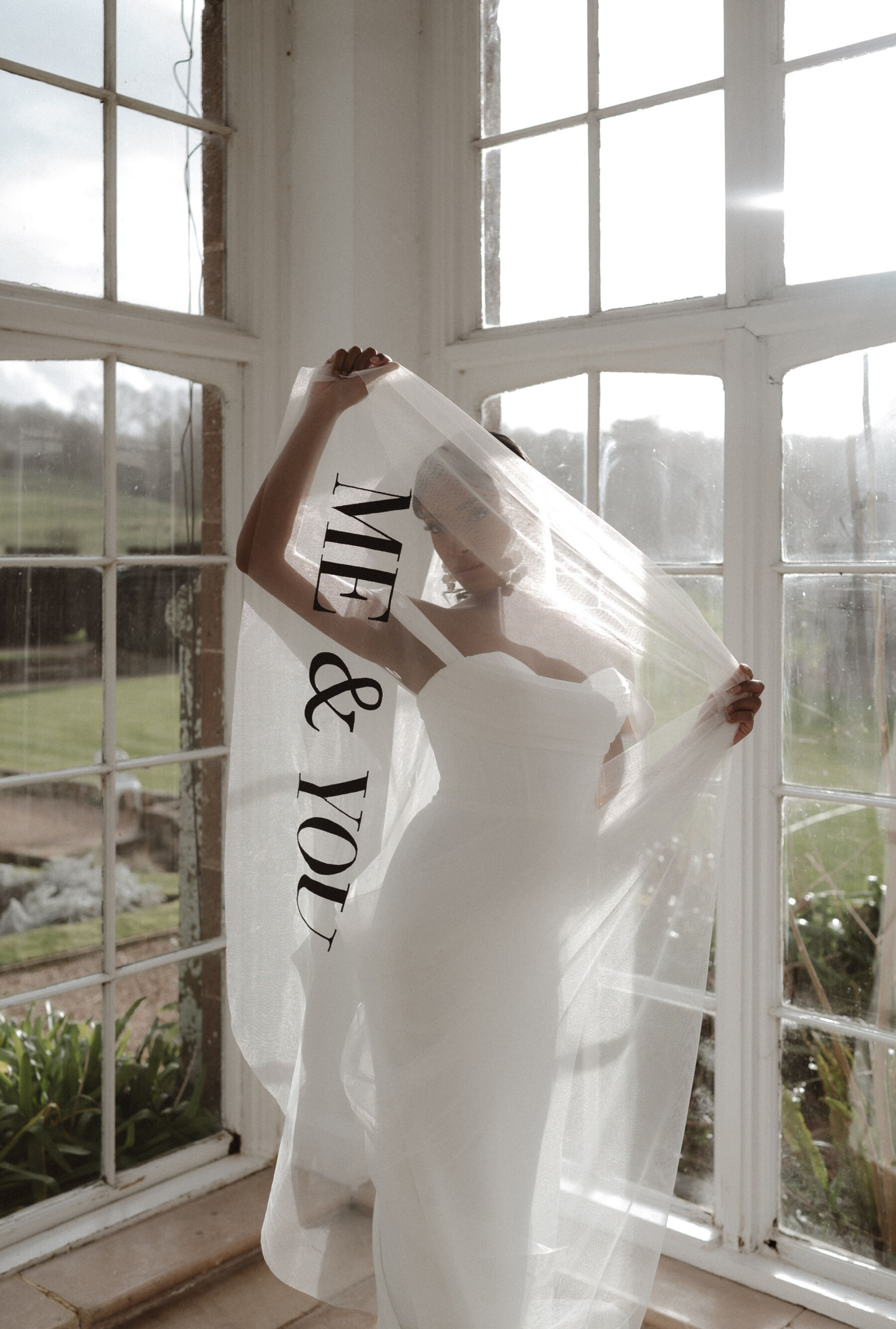 Embroidered Me & You Wedding Veil by Rebecca Anne Designs