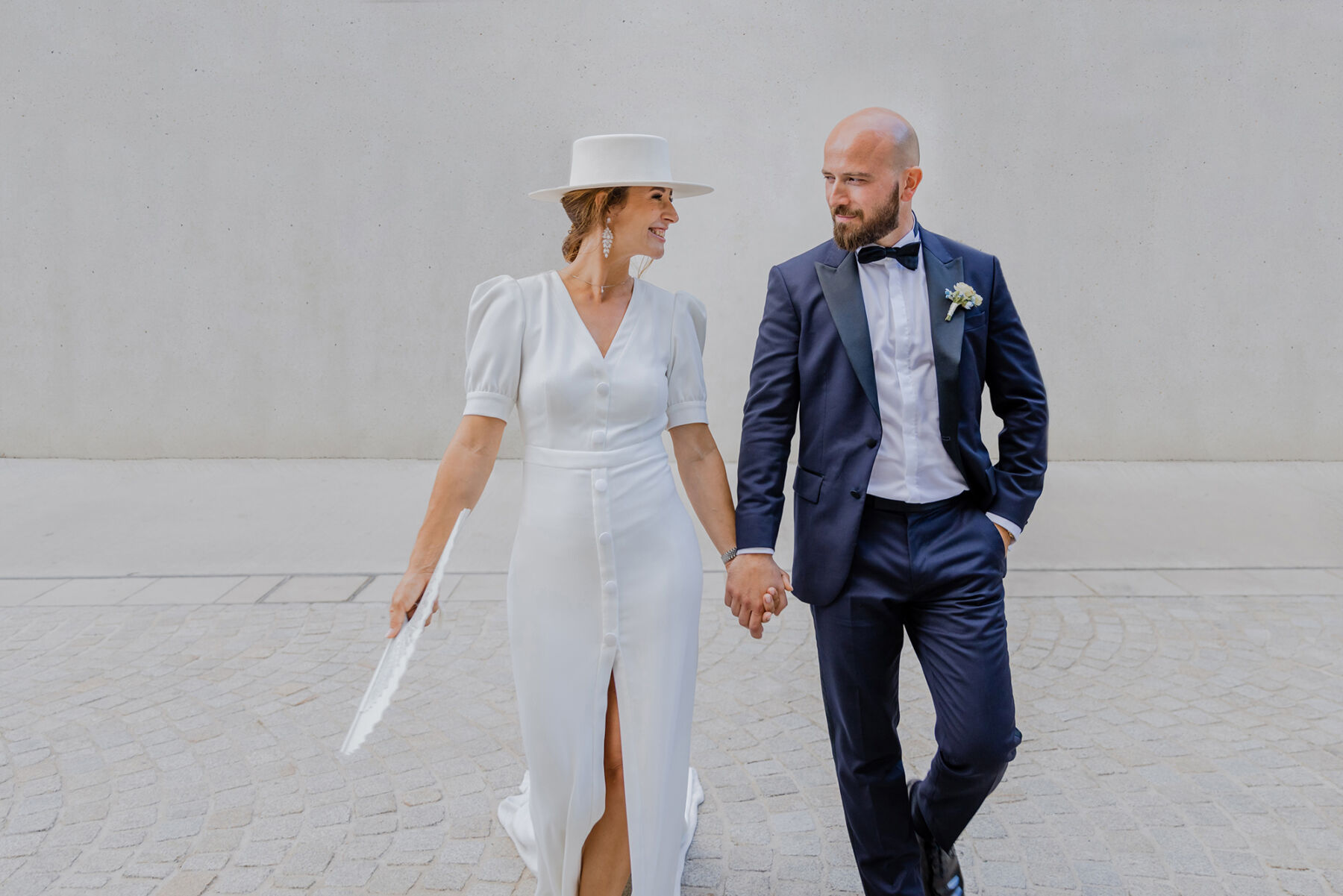 Jacqueline in Bon Bridé For Her Modern & Minimalist Bistro Wedding & Ring Warming