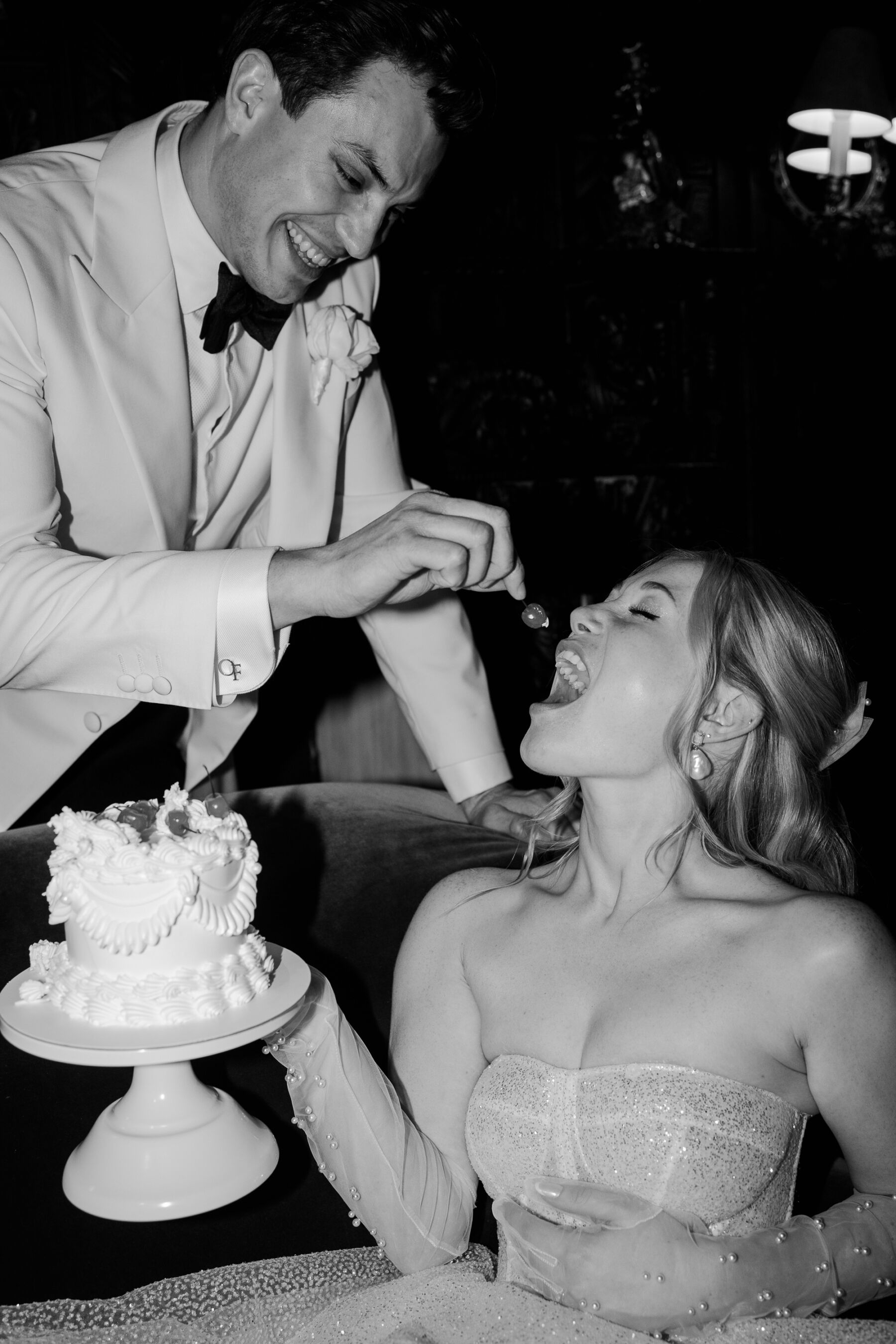 Clarissa and Oli's Old Money Wedding at Elmore Court with a Milla Nova Dress & Champagne Tower 37 Milla Nova bride Elmore Court Winter Wedding 215