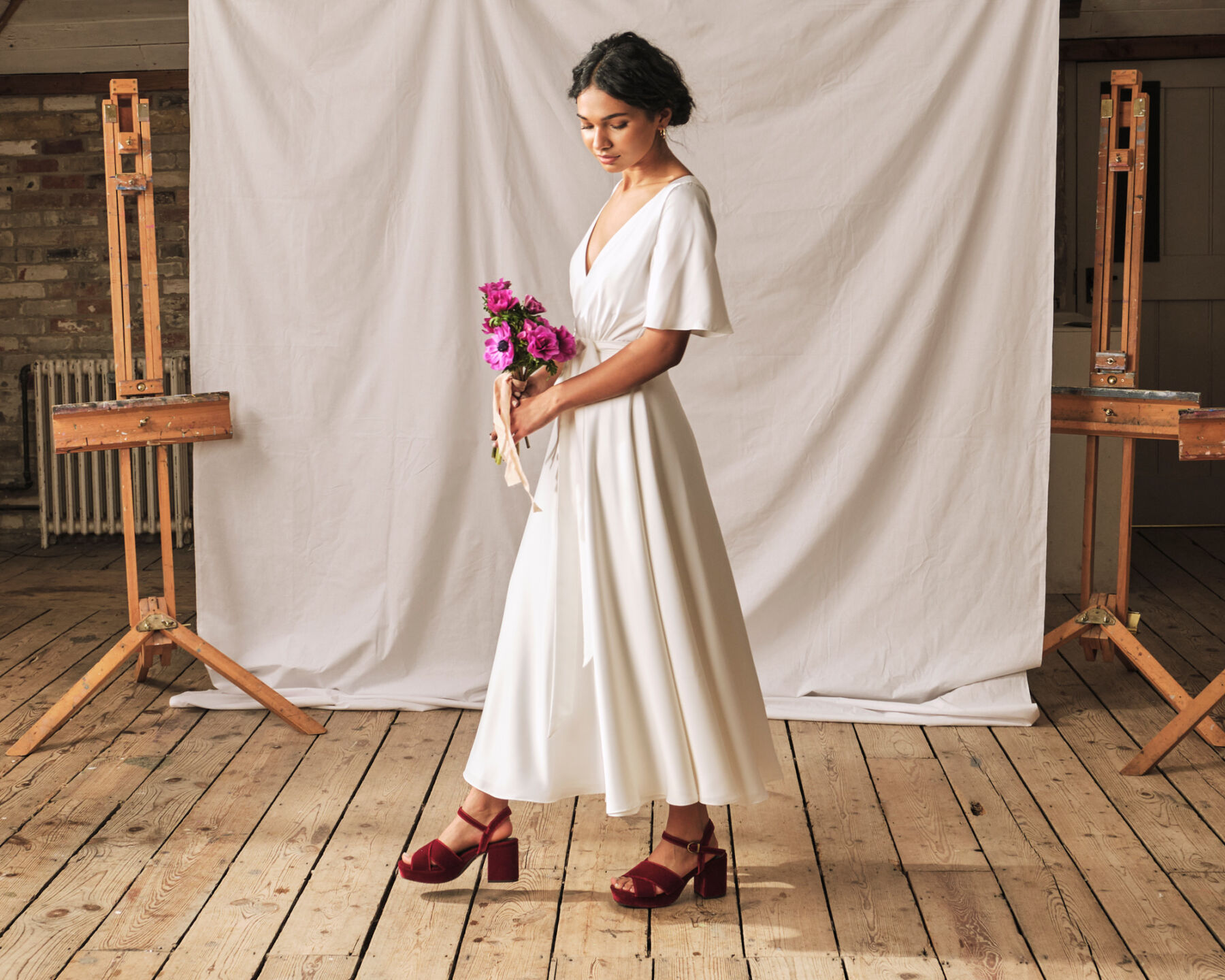 Sustainable and simple wedding dress  by Sophie Rose Bridal.