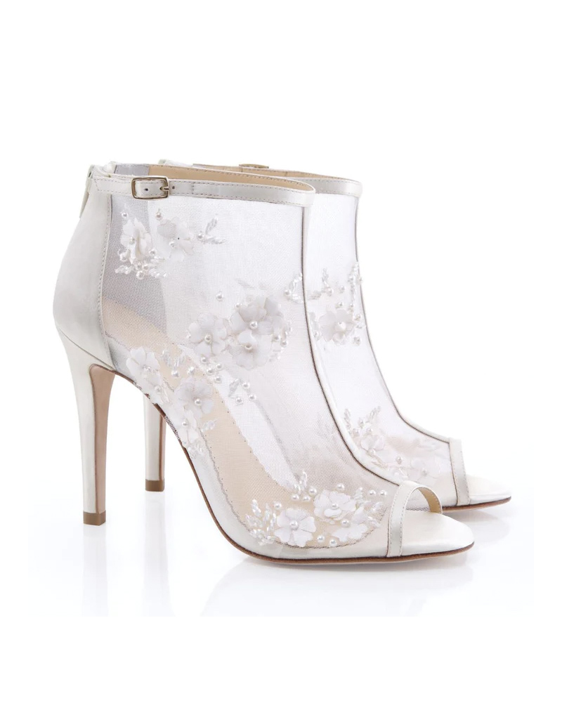 BELLE BY JOY PROCTOR - Wedding Booties Flower Embroidered Boots