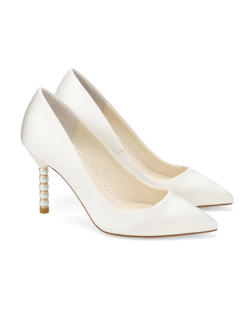 Bella Belle ivory pearl wedding court shoes
