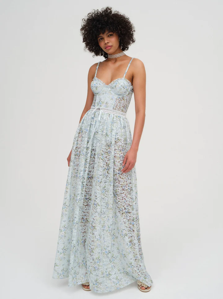 Cecelia Lace Maxi Dress For Love & Lemons. Wedding guest dress.