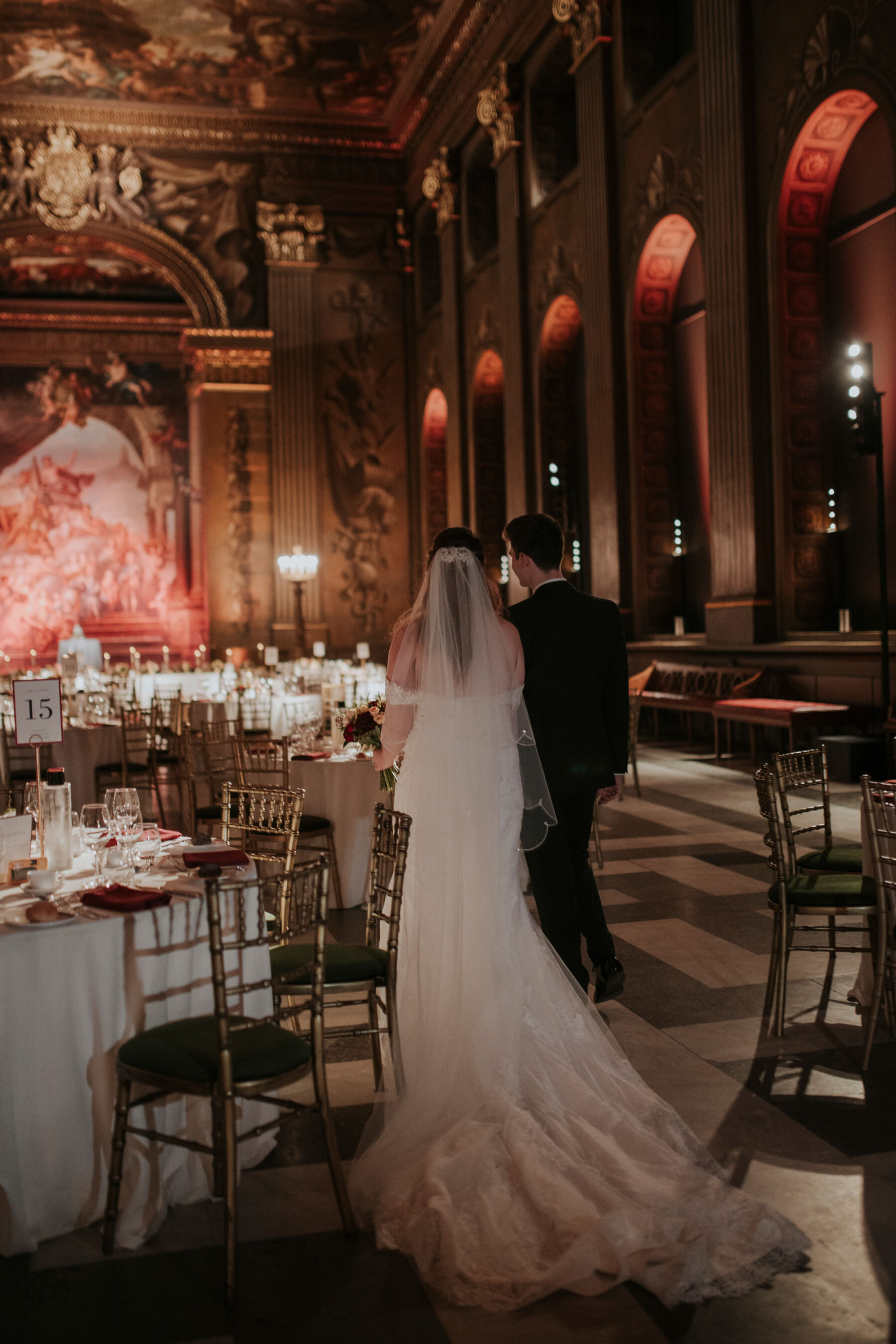 Winter Wedding Glamour in The Painted Hall at The Old Royal Naval College 24 Old Royal Naval College Wedding 91