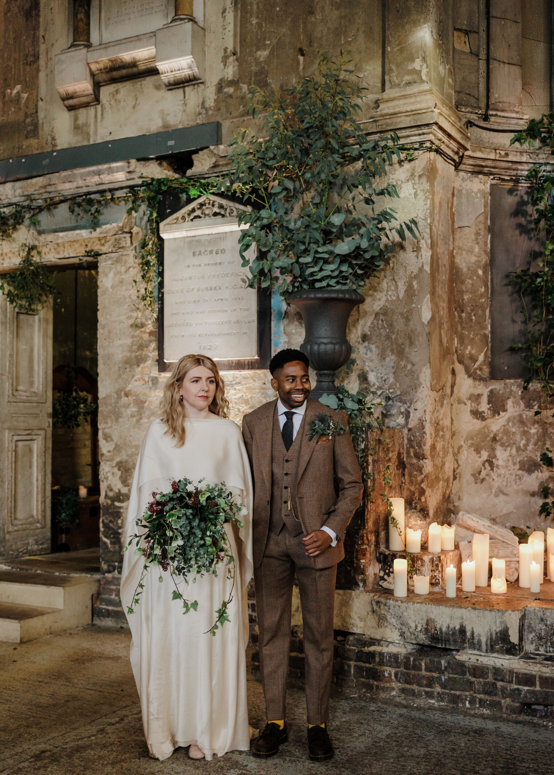 Charlotte in Cortana, for her Modern, Multicultural Wedding at The Asylum Chapel 16 Cortana The Fall Bride London Ghanian Wedding 40