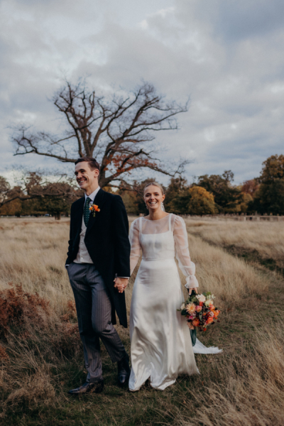 A Late Autumn Wedding at Hampton Court Palace for Claudia Wearing Andrea Hawkes Bridal