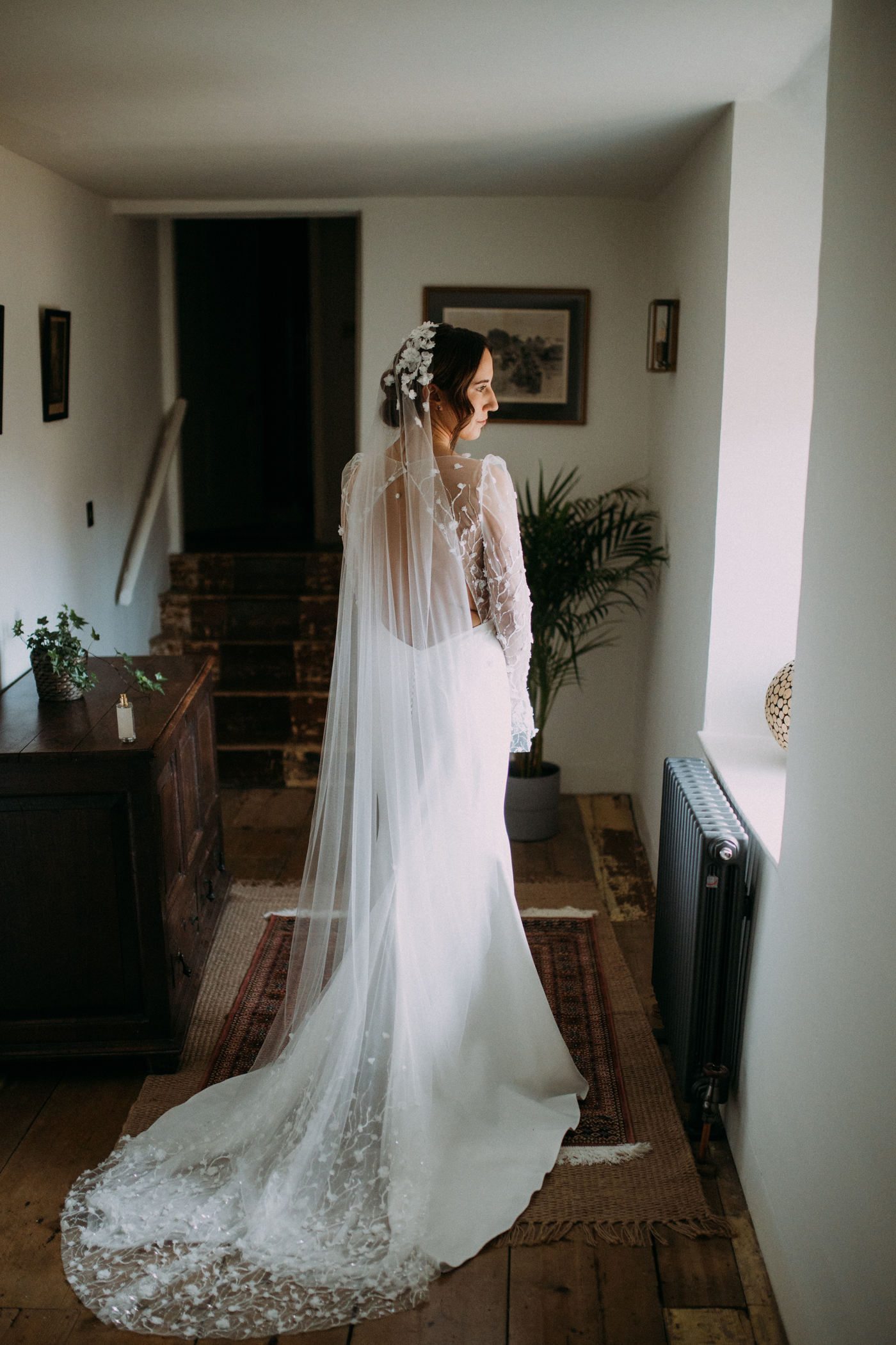 Real bride wearing Rime Arodaky at the Tythe Barn wedding venue in Oxfordshire
