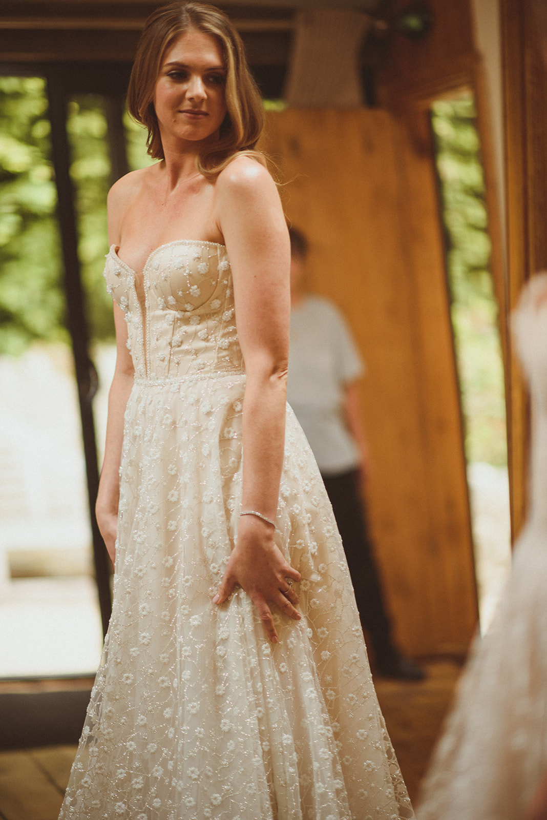 In Her Own Style Part 5: Rebecca's Decision To Switch Her Wedding Dress Before the Big Day at Tythe 9 The Hopkins wedding dress by Pronovias. Matt Penberthy Photography.