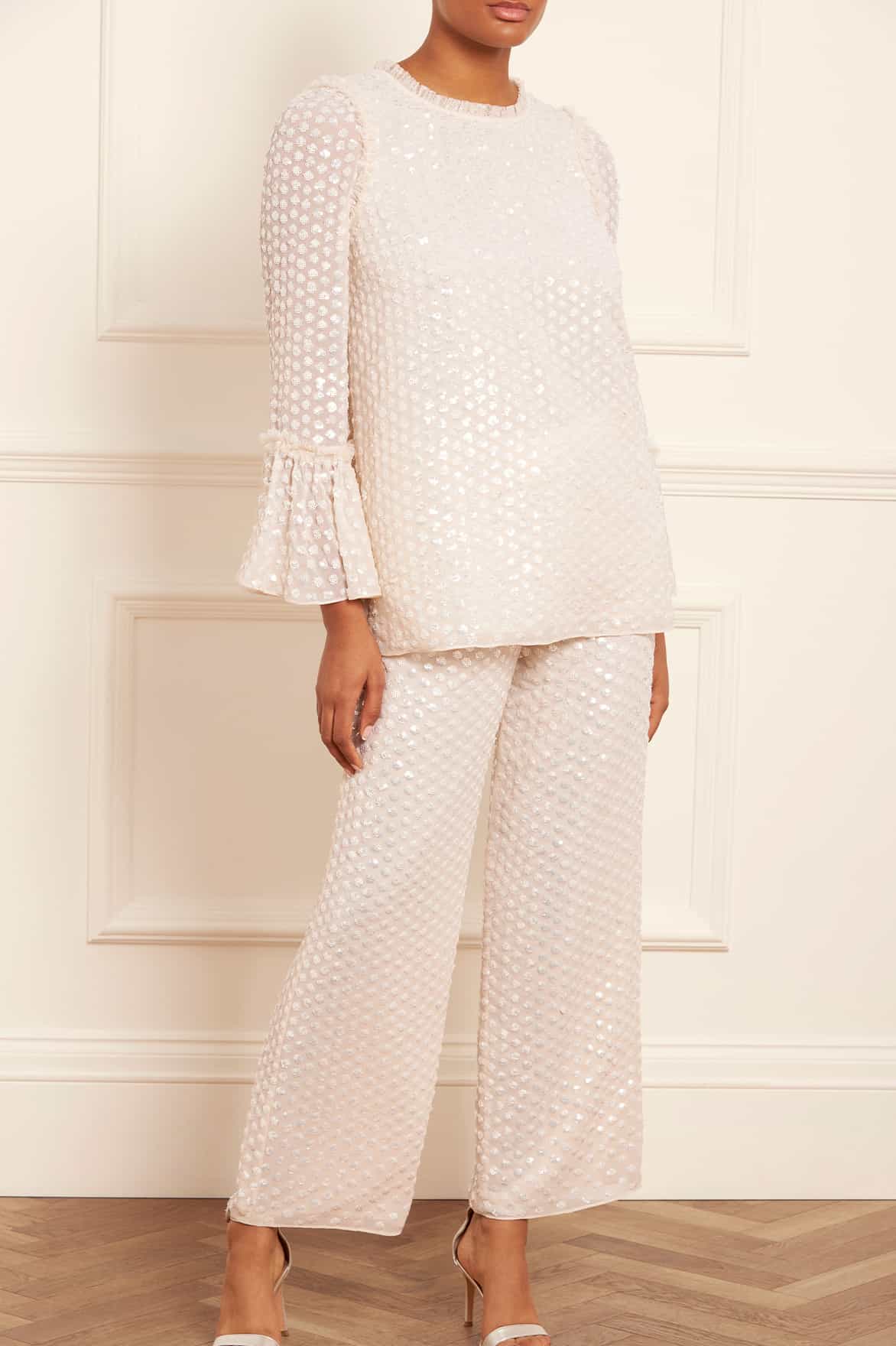 Needle & Thread Raindrop Gloss Bridal Trousers