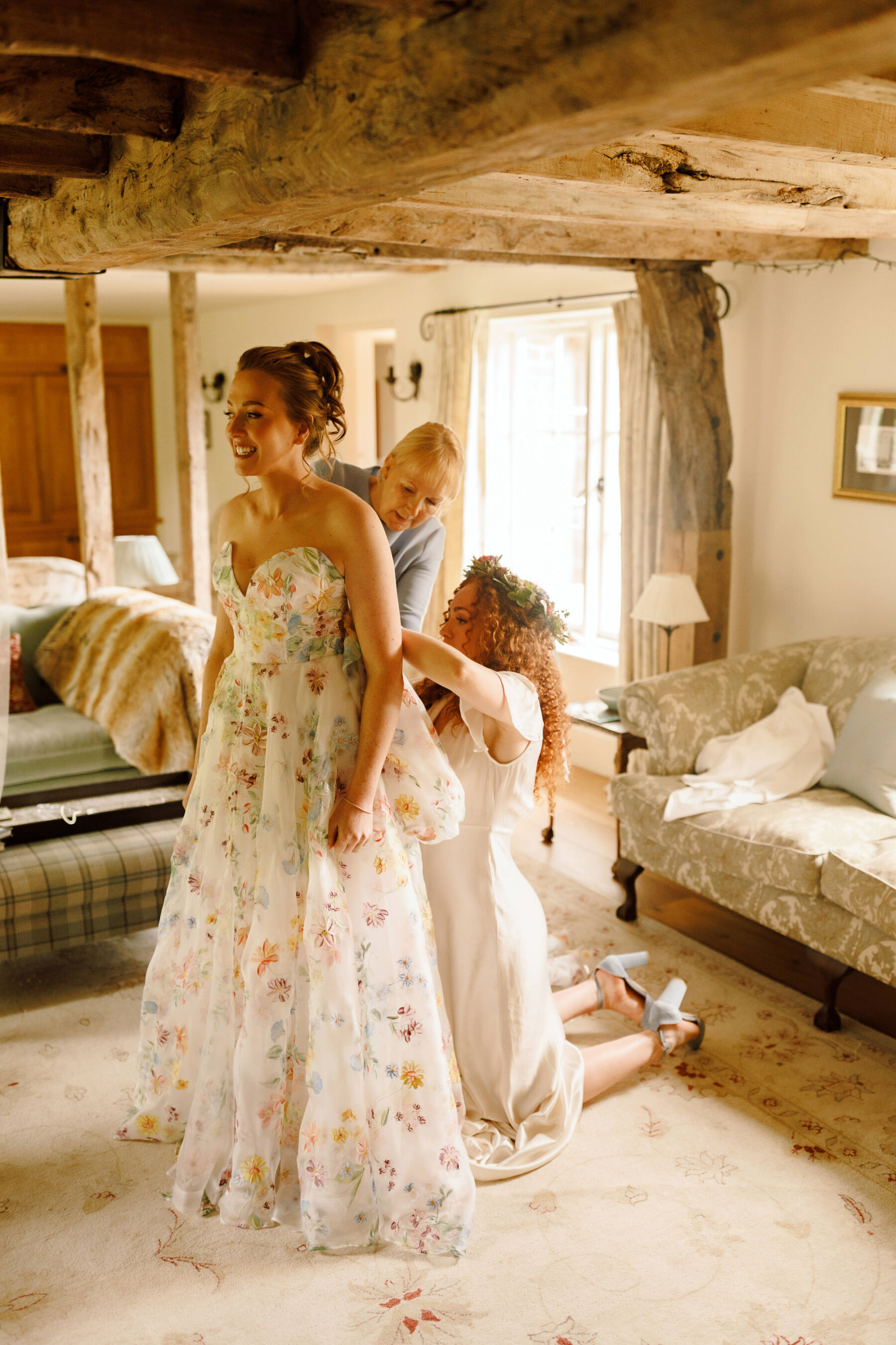A Whimsical Tipi Wedding Inspired by A Midsummer Night's Dream with a House of Savin Floral Dress 13 121 Tipi Wedding House of Savin Bridal Gown