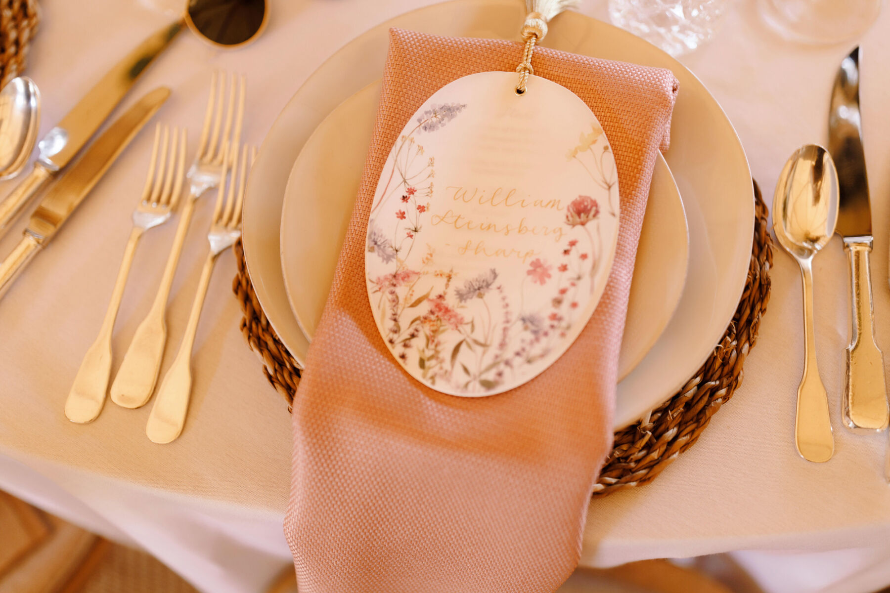 Midsummer Nights Dream inspired wedding table stationery.