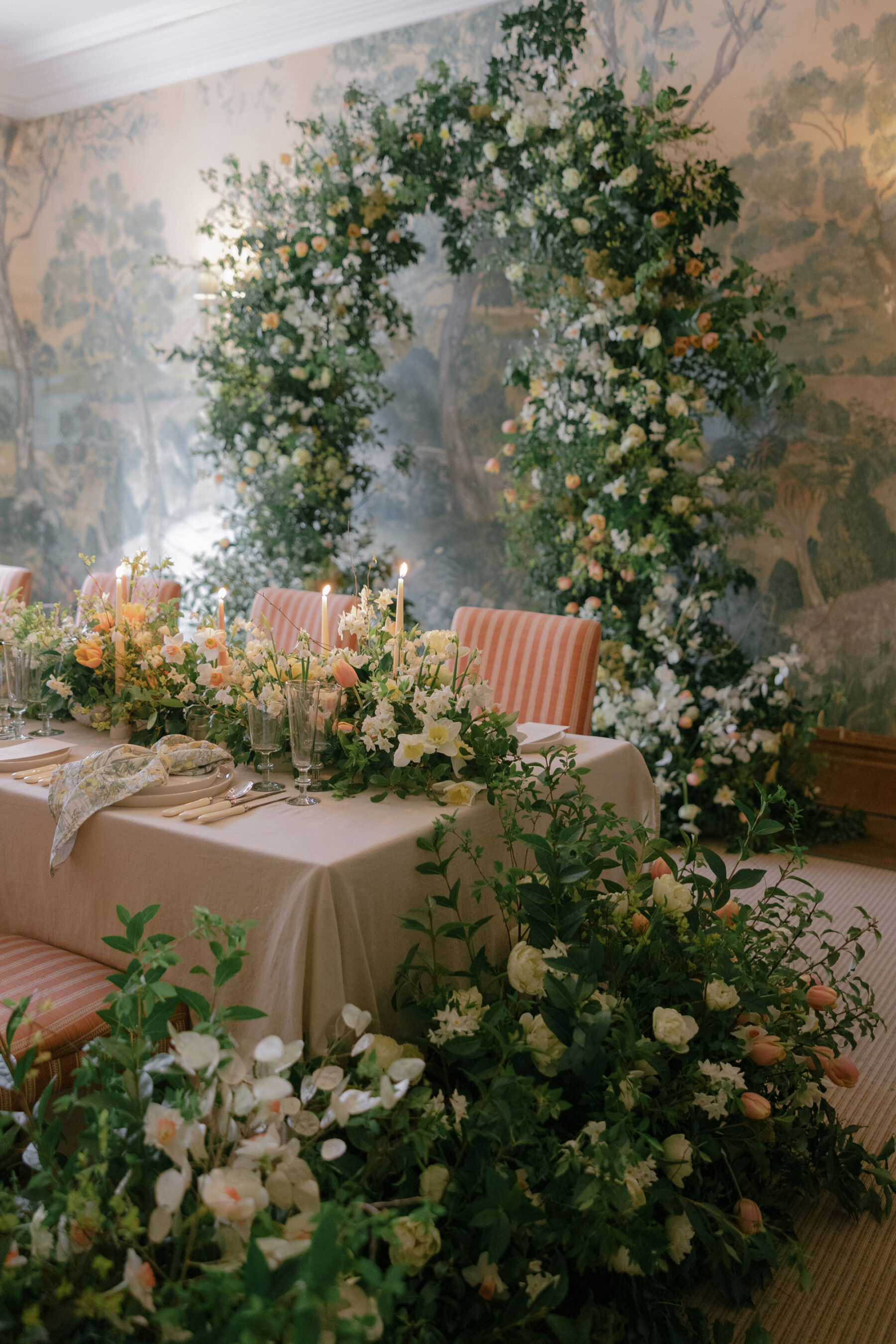 Botanical Decadence: British Grown, Sustainable Spring Wedding Flowers at Wildhive Callow Hall in Derbyshire
