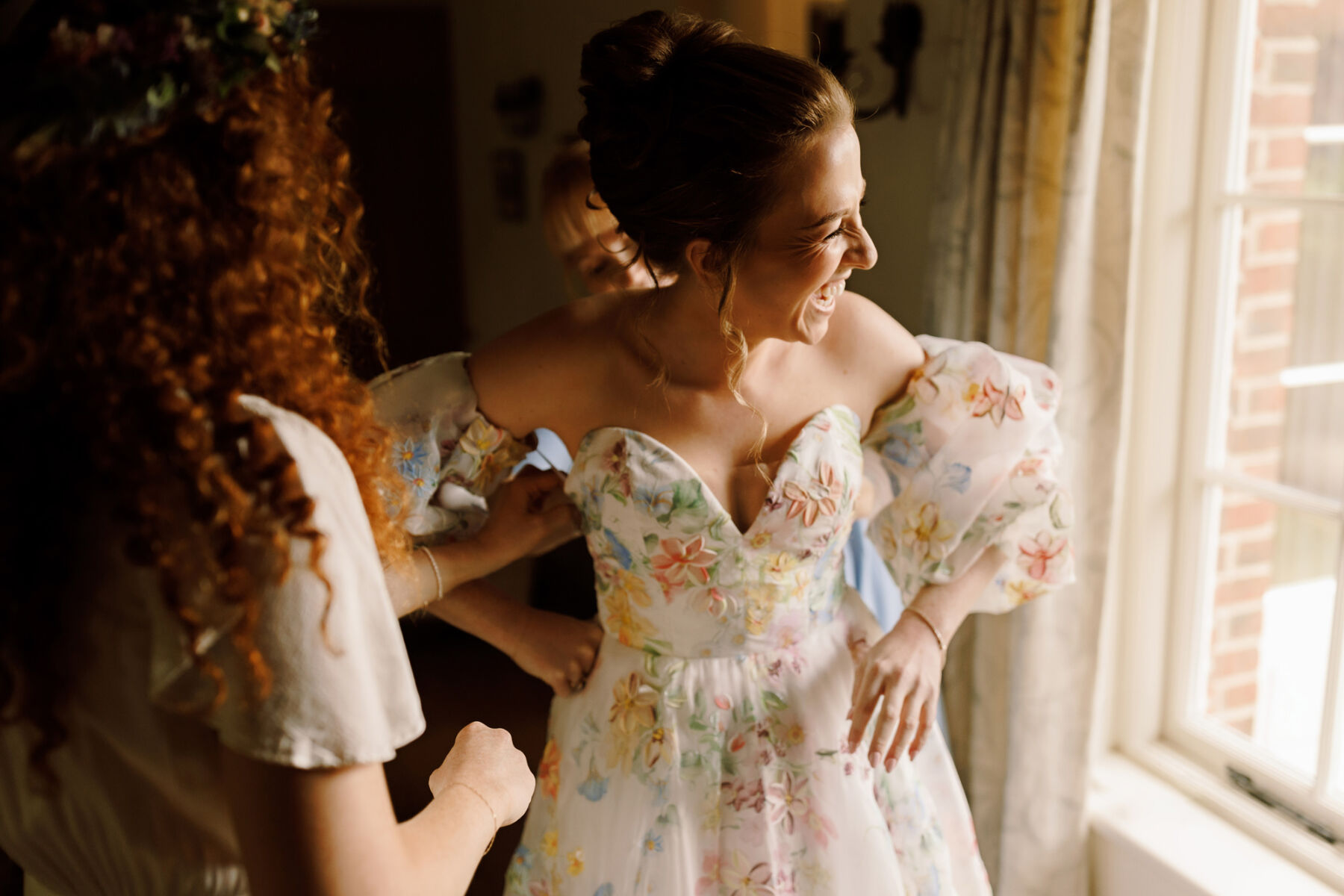 A Whimsical Tipi Wedding Inspired by A Midsummer Night’s Dream with a House of Savin Floral Dress