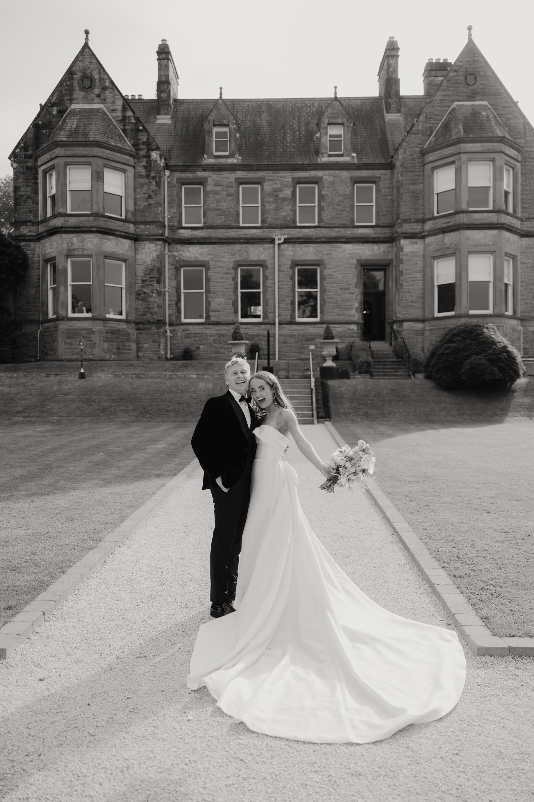Emily in Eva Lendel For Her Elegant Modern Wedding at The Magheramorne Estate 24 102 Magheramorne Estate wedding Eva Lendel bride
