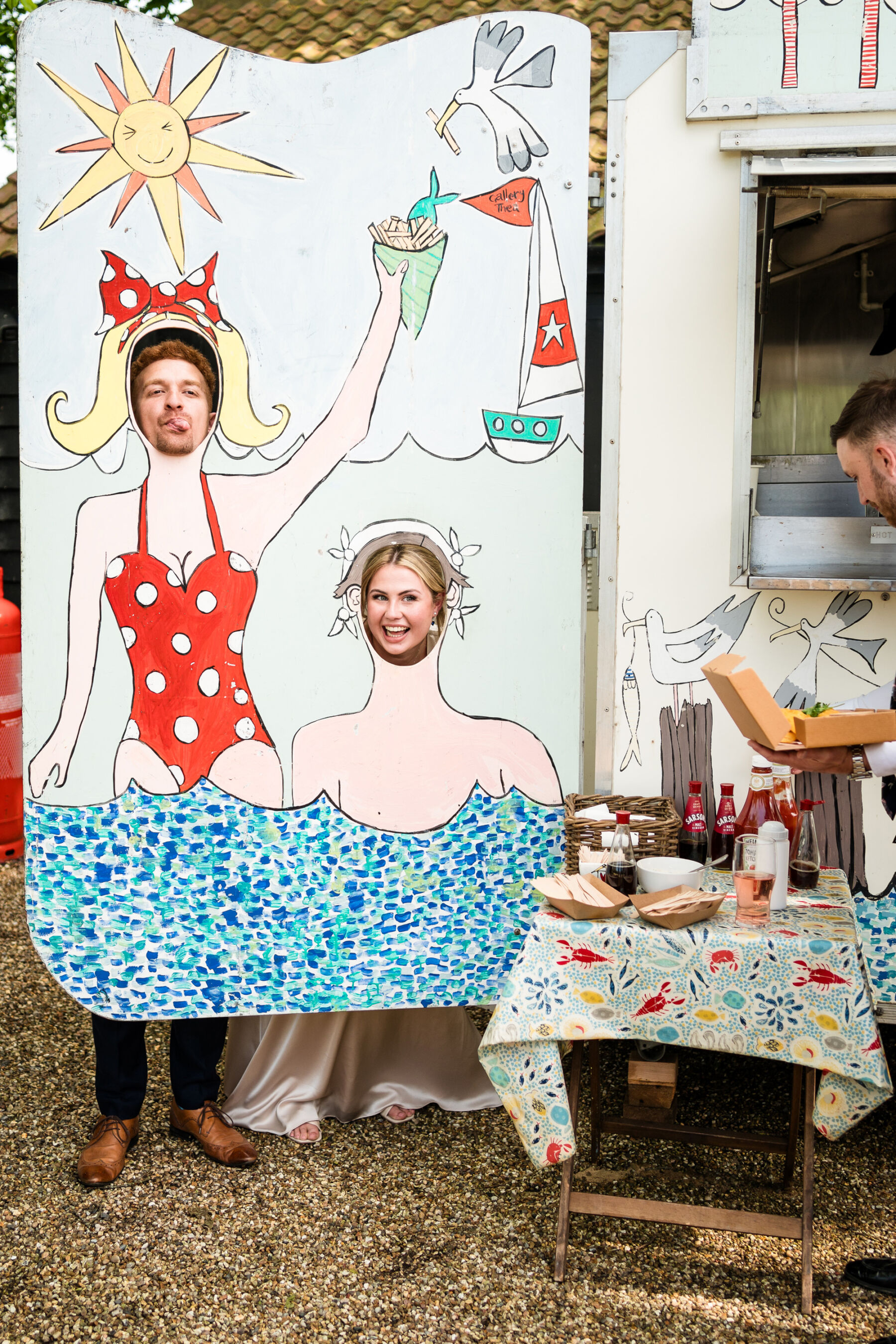 Alice Wore Oak by Halfpenny London For Her Charming Spring Marquee Wedding in Suffolk 33 The Fish Hut, mobile fish bar at a wedding.
