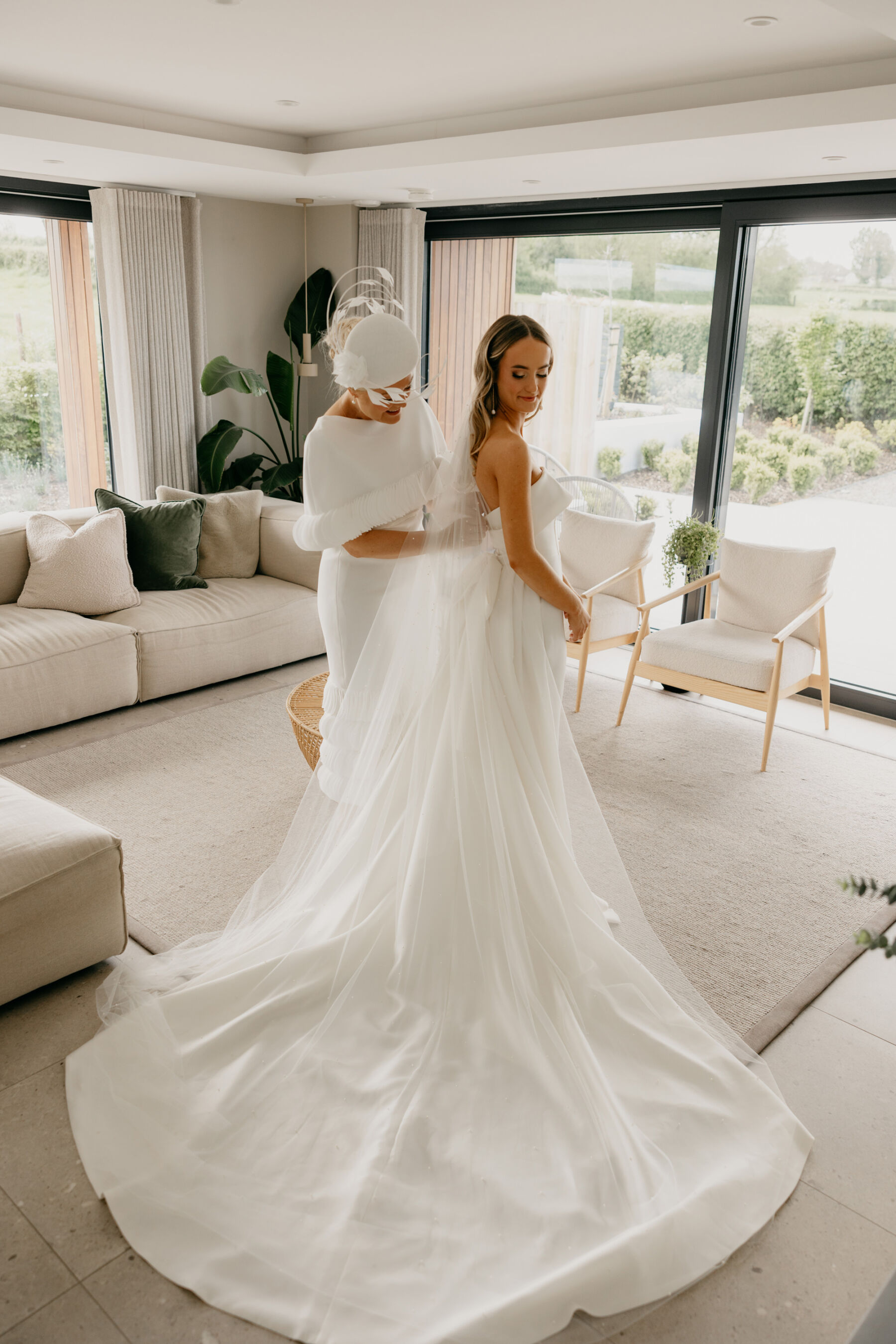 Emily in Eva Lendel For Her Elegant Modern Wedding at The Magheramorne Estate 13 30 Magheramorne Estate wedding Eva Lendel bride