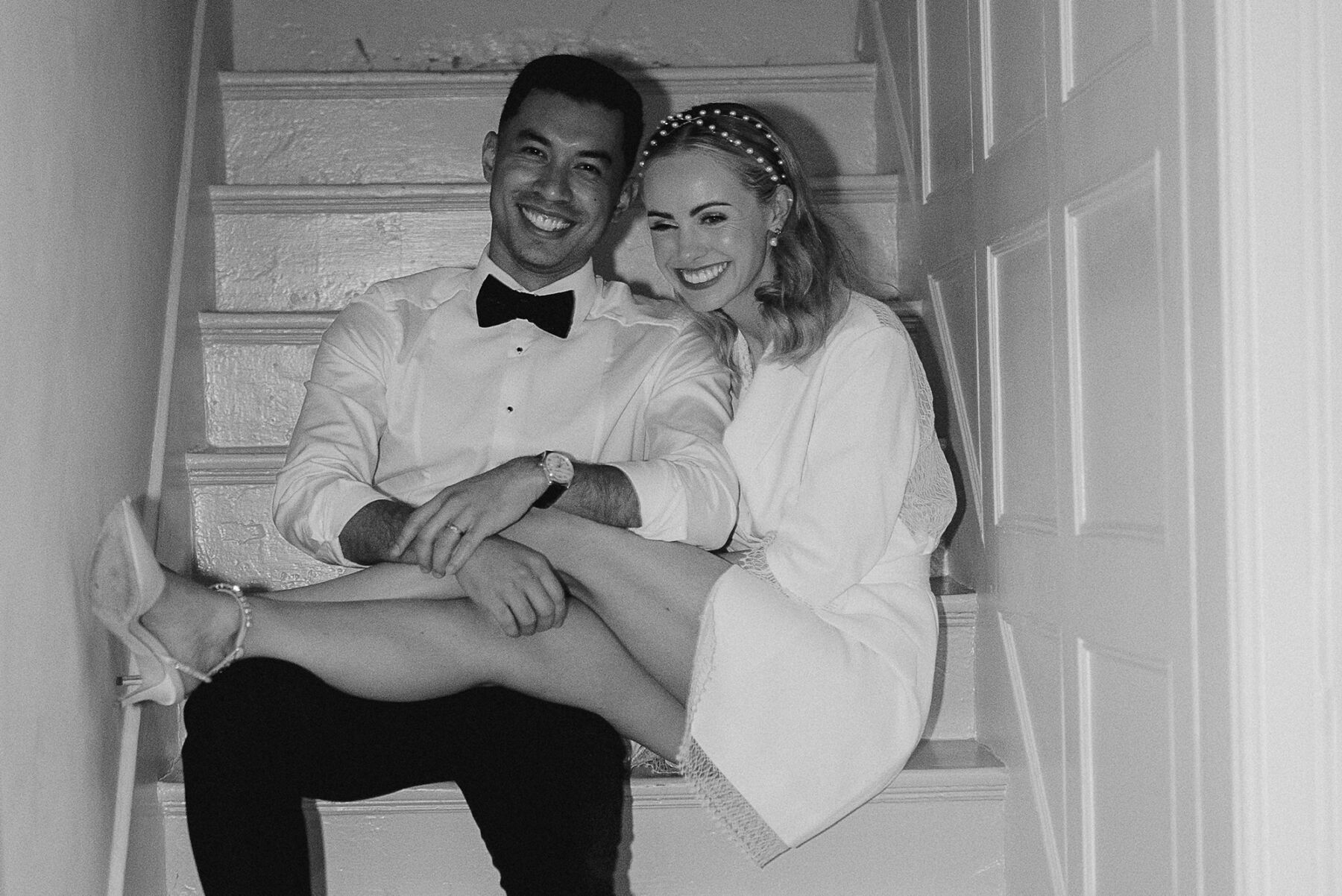 Bride in short Rime Arodaky Dress