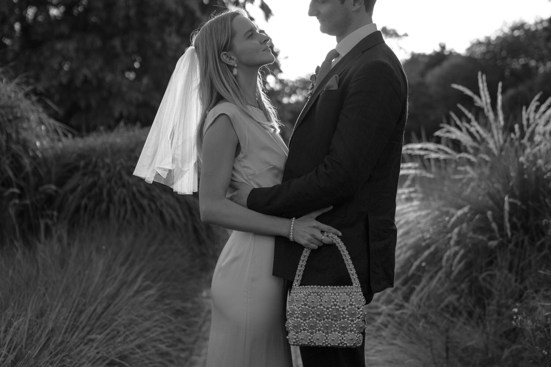 Kamperett wedding dress and short veil